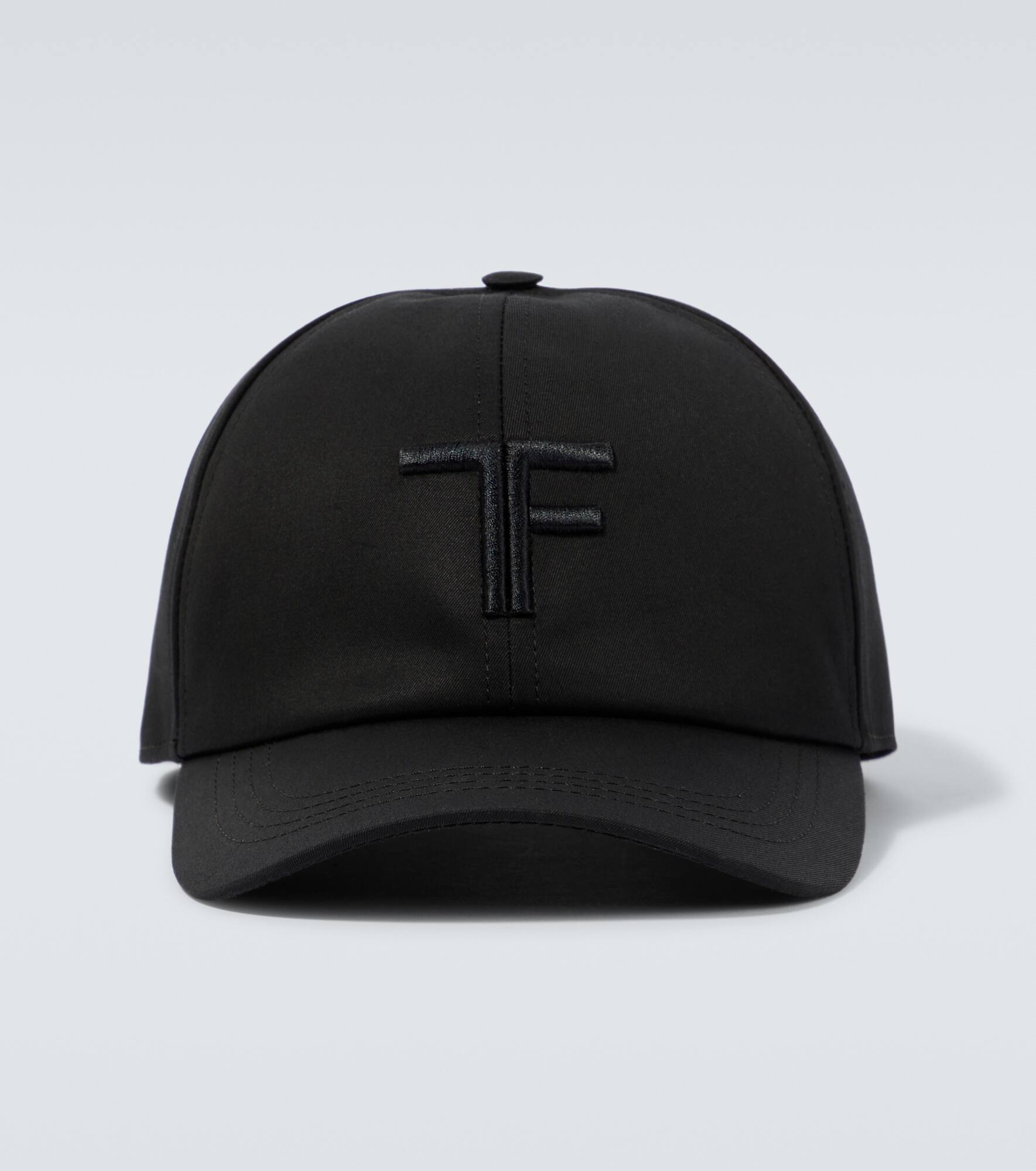 Embroidered canvas and leather cap - 1