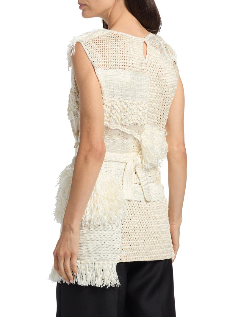 Women's Laia Crochet Silk Top - Cream 5