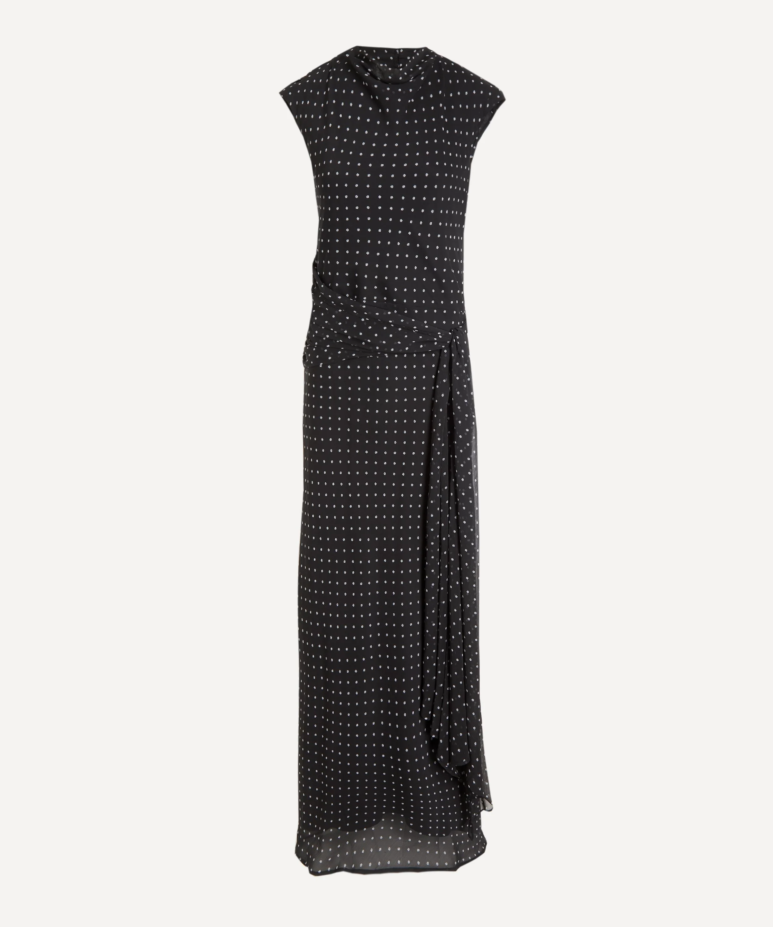 Polka Dot Tie Maxi Dress - 1