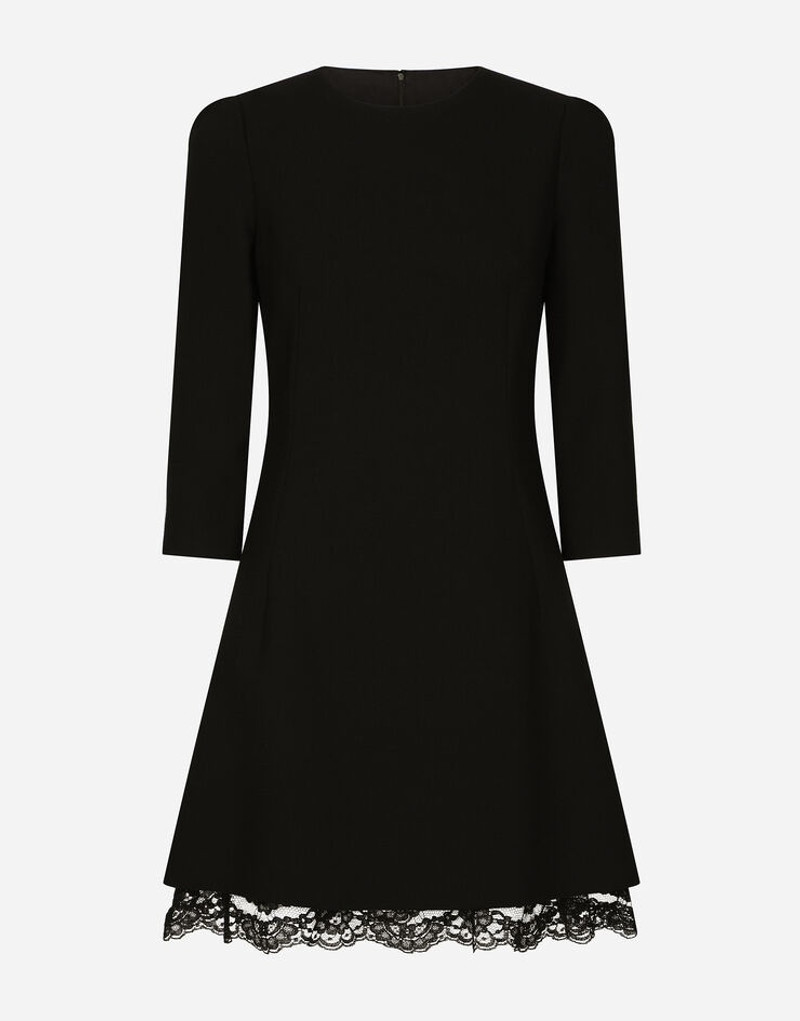 Double wool crepe short dress 1