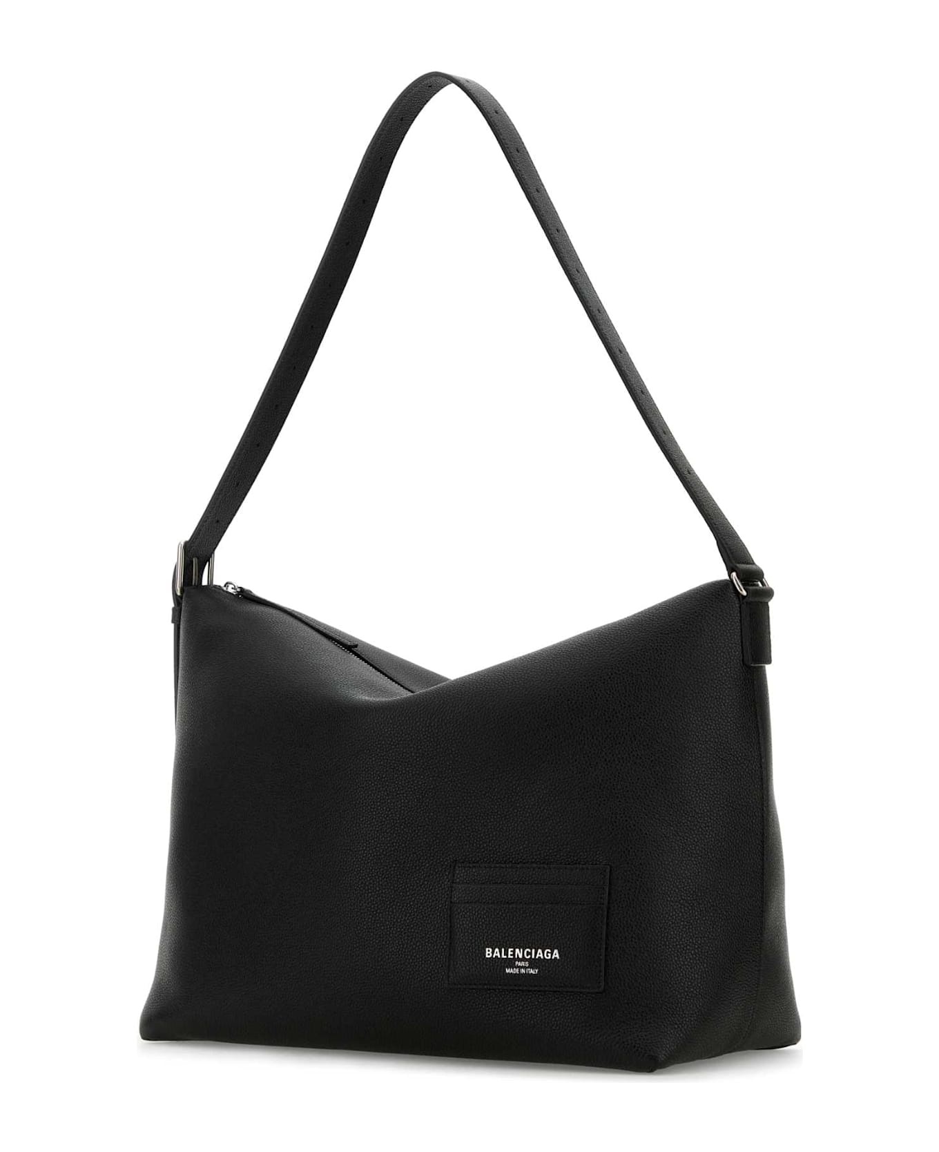 Black Leather Large Credit Crossbody Bag - 2