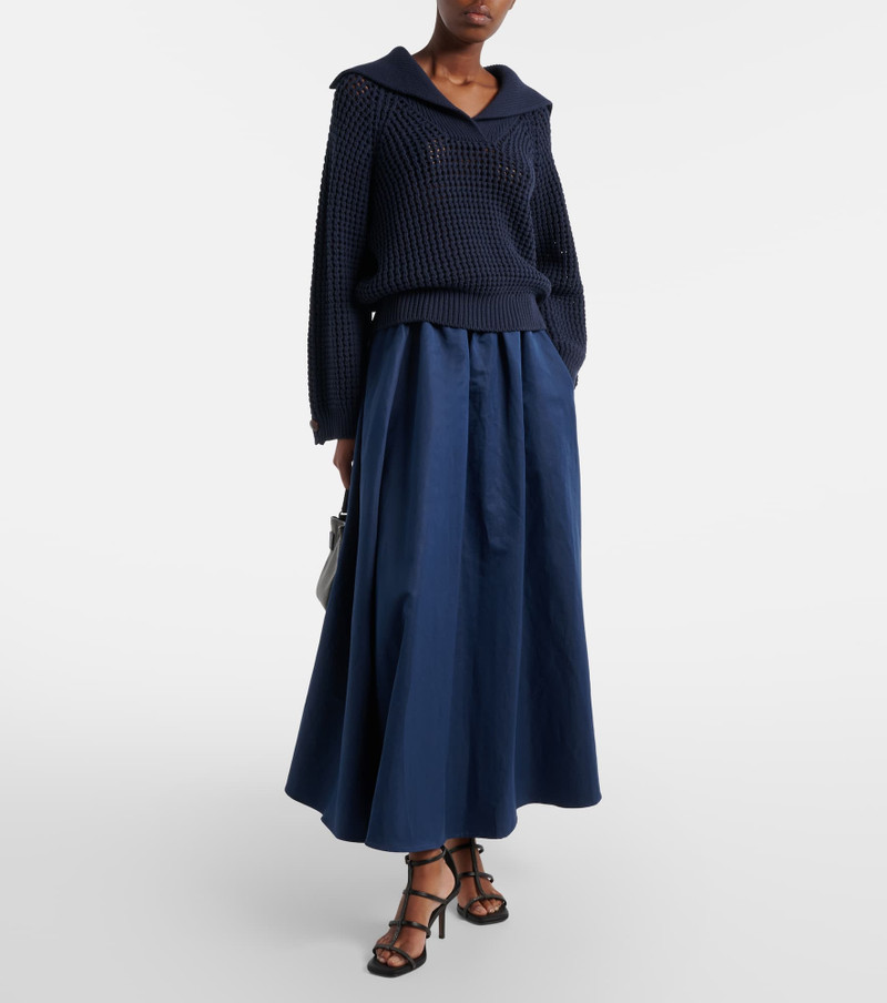 Brunello Cucinelli Cotton-blend midi skirt outlook