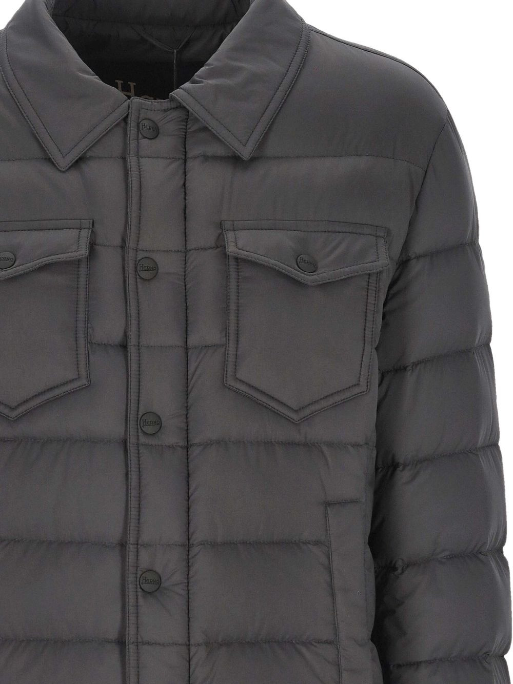 quilted flap-pocket padded jacket - 3