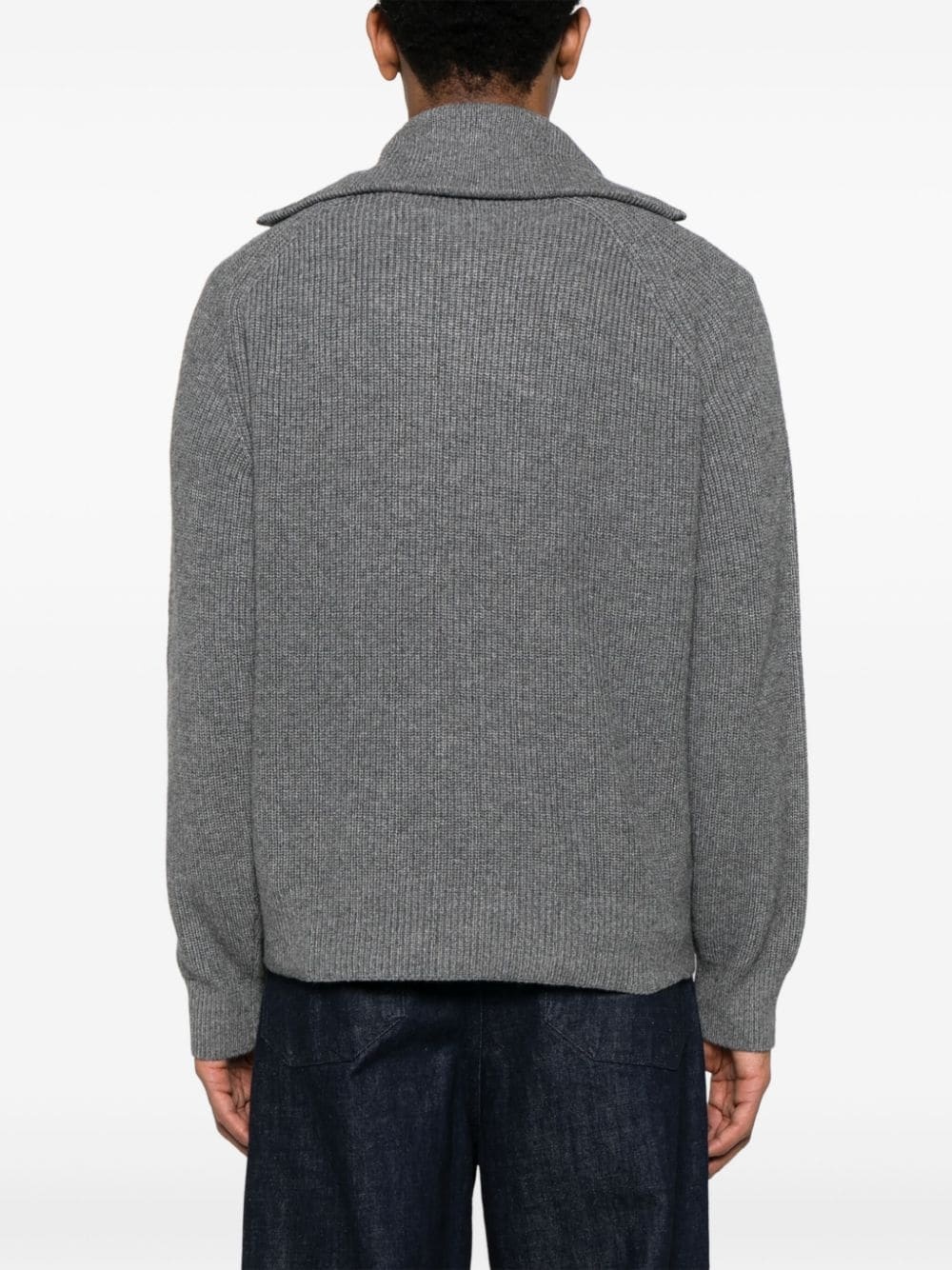 Bold Fox Head-patch ribbed sweater - 4