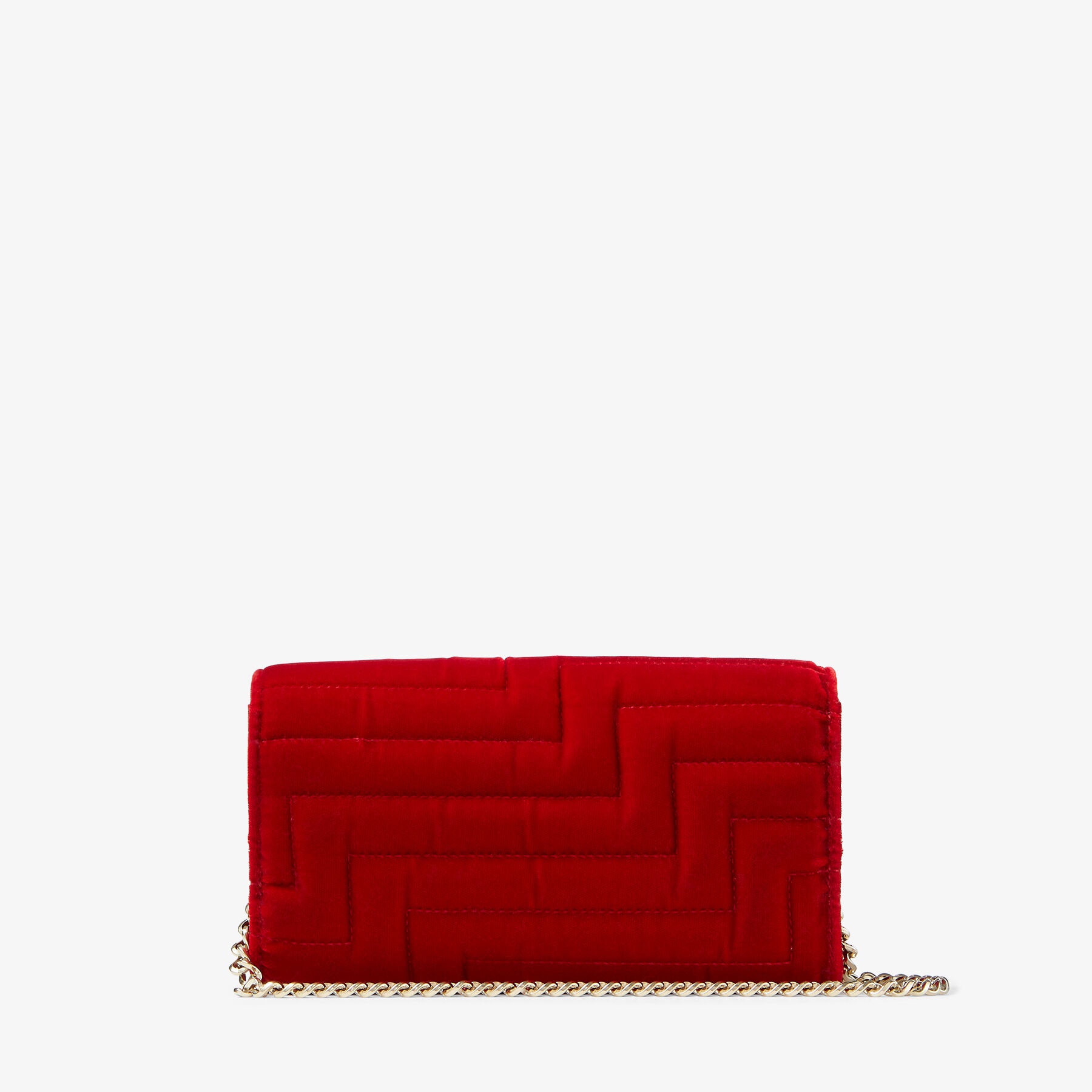 Varenne Wallet/chain
Red Quilted Velvet Wallet with Crystal Bar - 7
