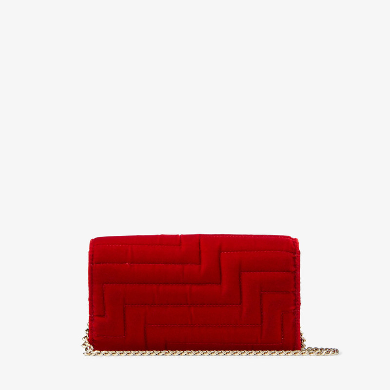 Varenne Wallet/chain
Red Quilted Velvet Wallet with Crystal Bar 7