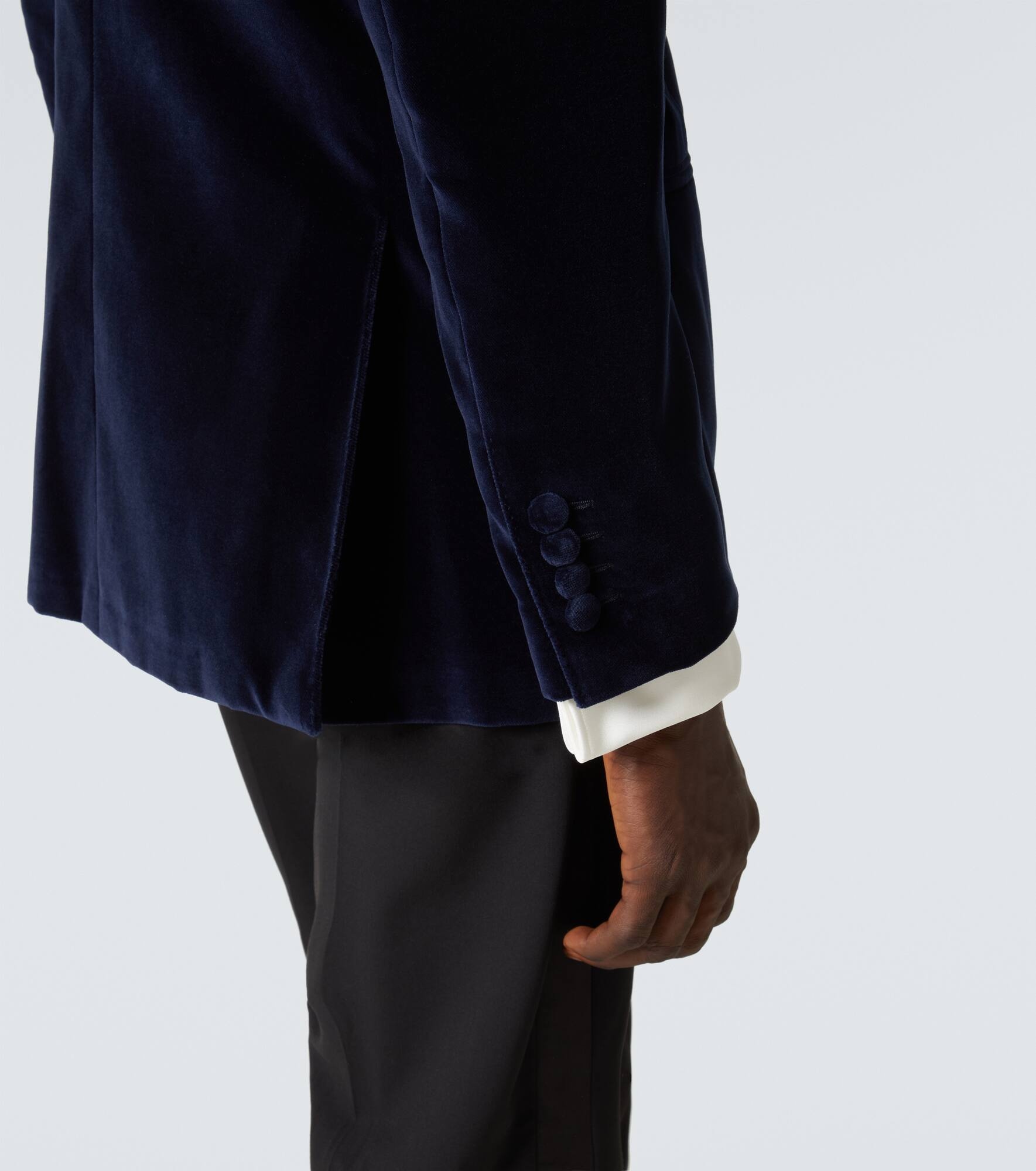 Cotton velvet tuxedo jacket - 6
