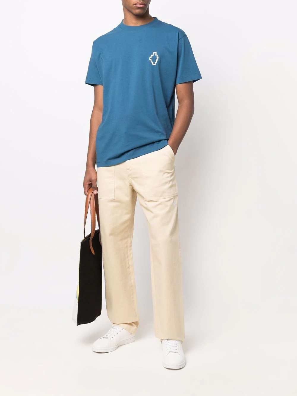 embroidered Cross straight-leg trousers - 2