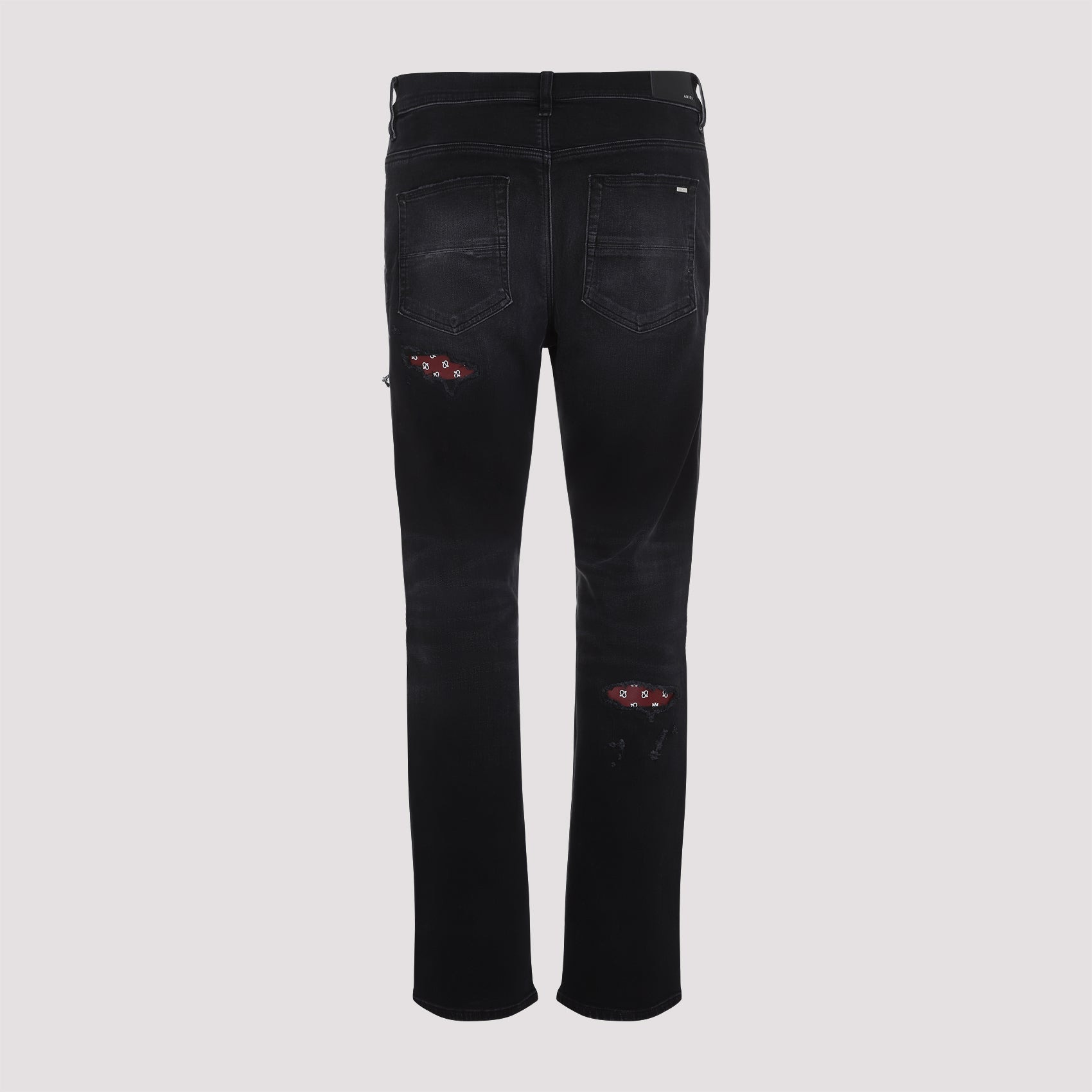 Amiri Leather Bandana Repaired Slim Jeans Men - 2