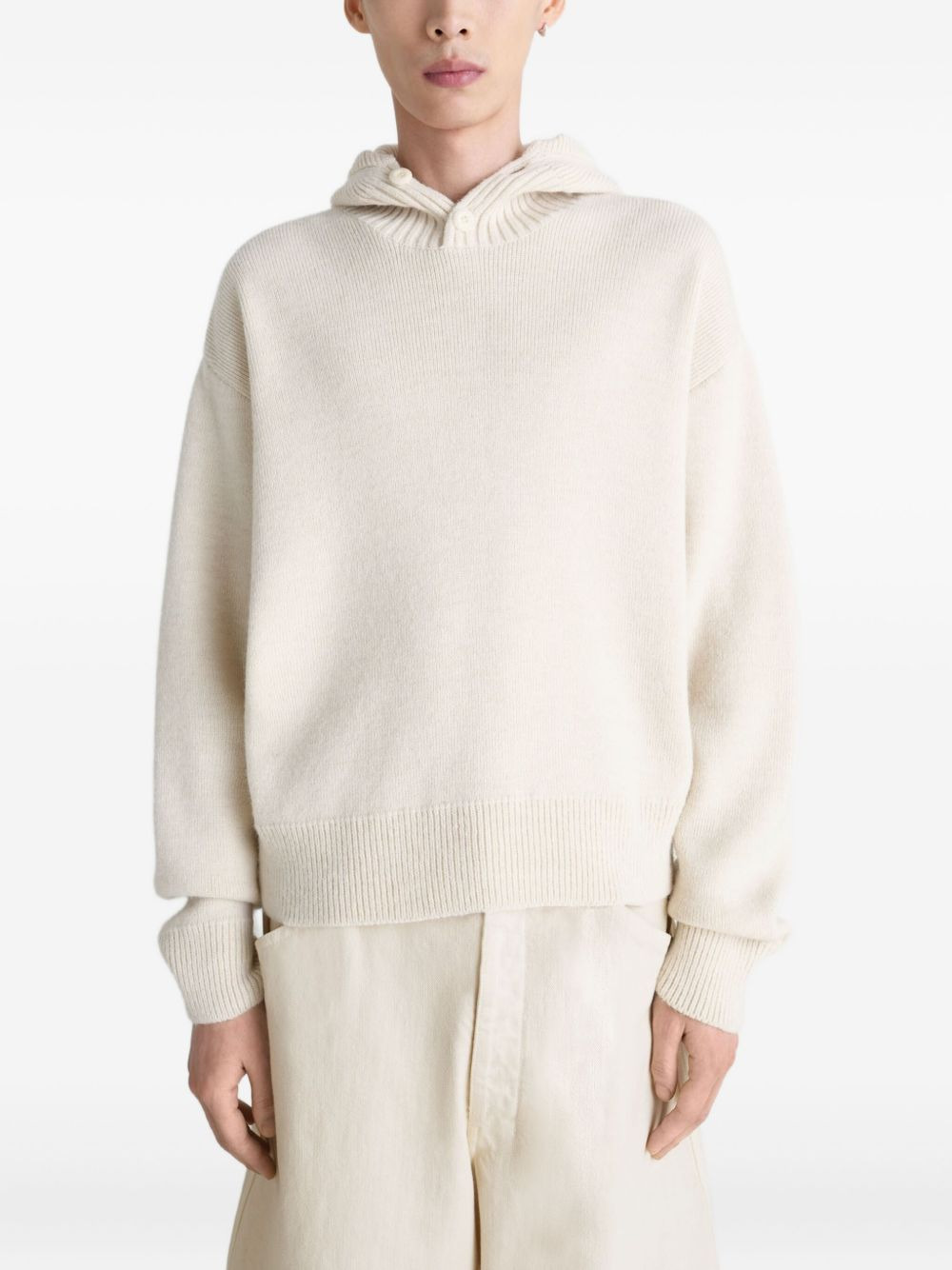 buttoned ribbed-knit jumper - 3