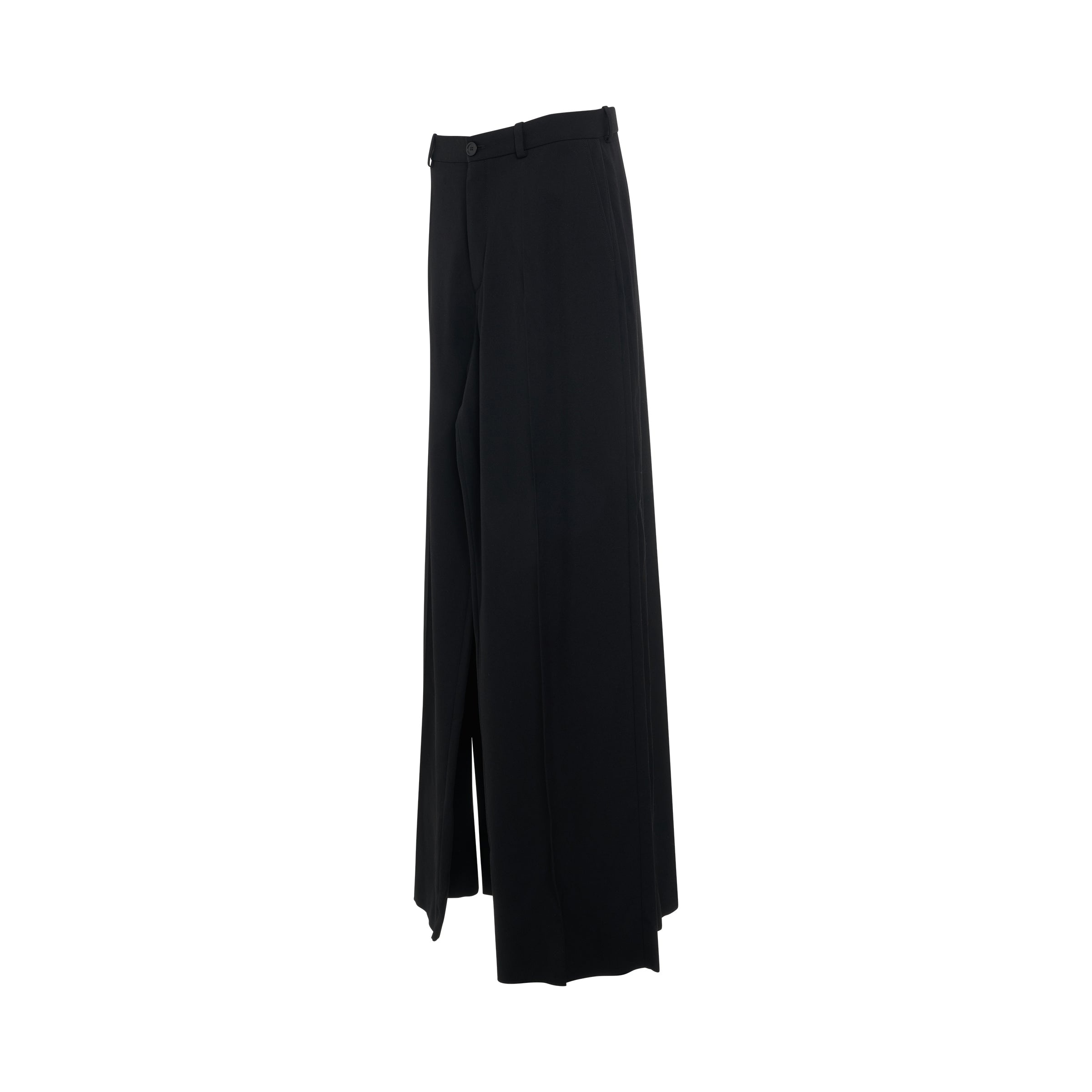 Deconstructed Double Front Pants in Black - 2
