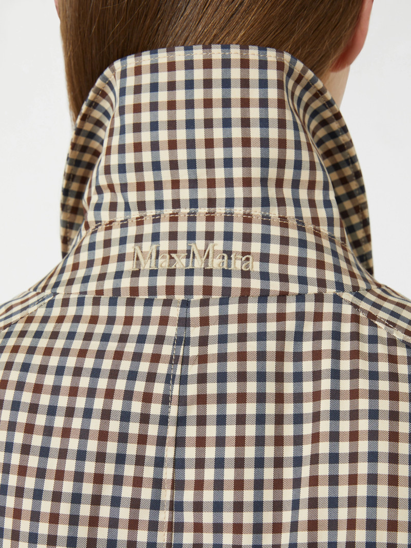 FATE Patterned water-repellent twill trench coat - COFFEE 5