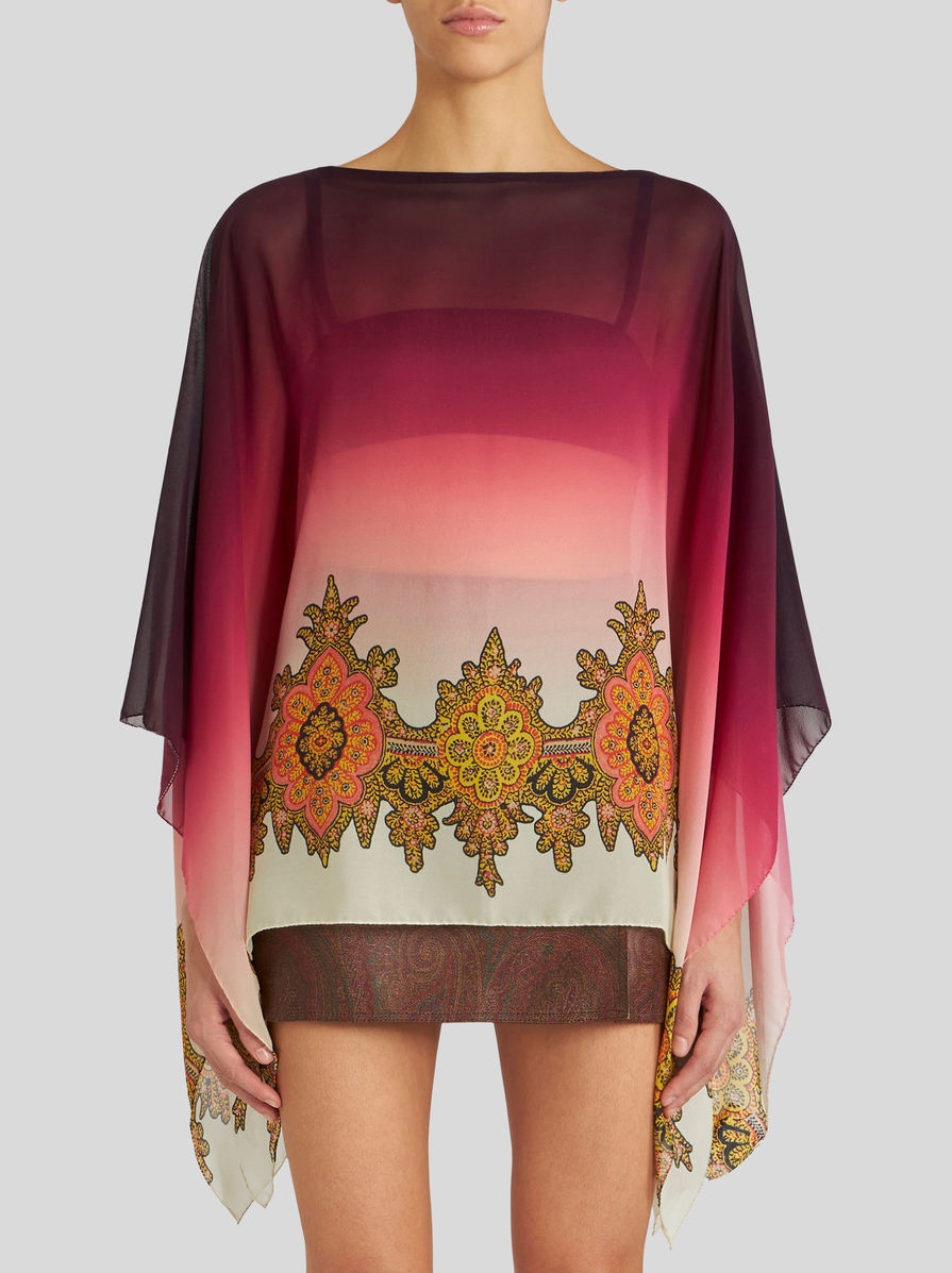 TOP WITH COLOUR SHADING AND PAISLEY PATTERNS - 2