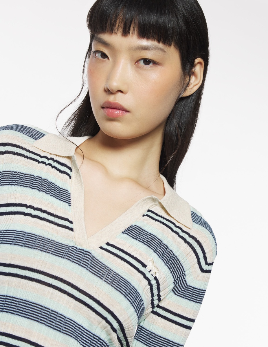 FINE RIB STRIPED POLO - 4