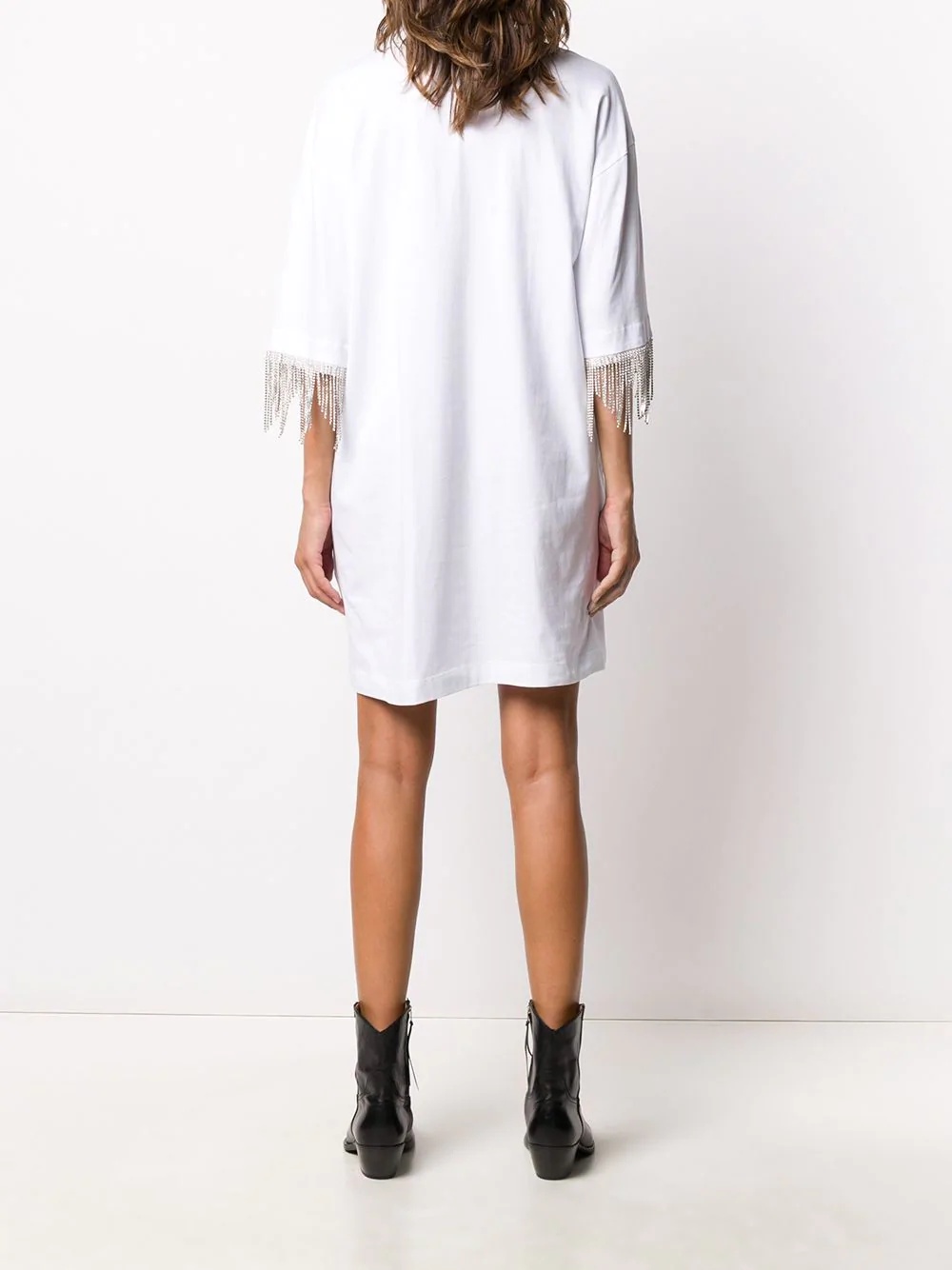 crystal trim T-shirt dress - 4