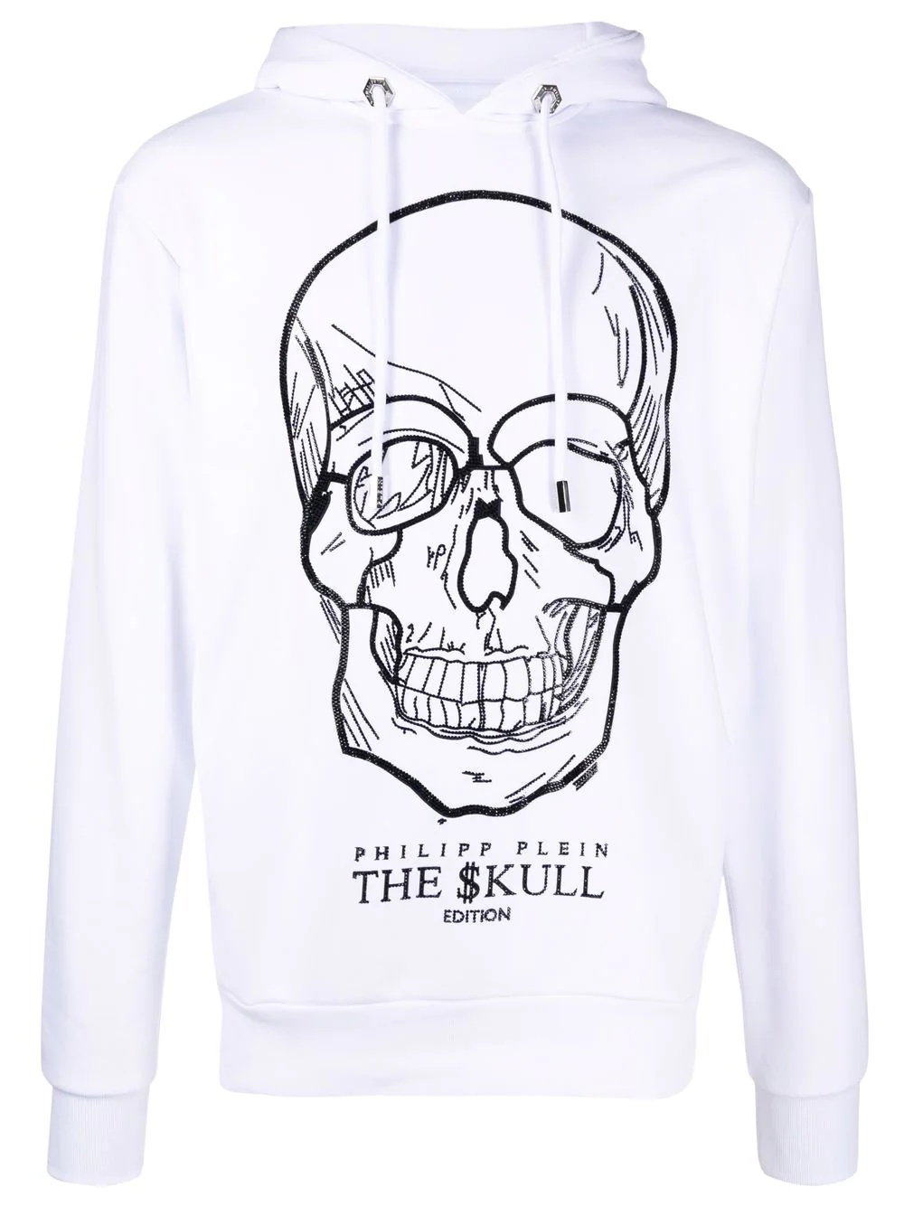 skull-logo print pullover hoodie - 1