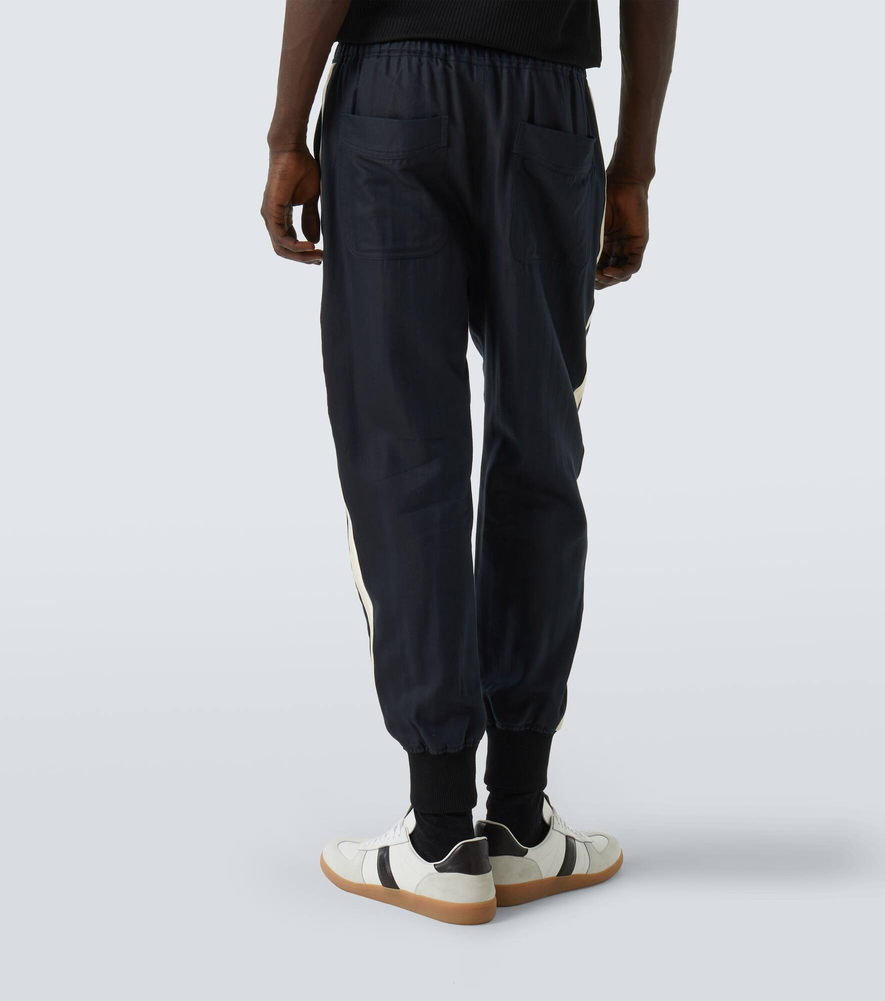 Cotton and silk twill sweatpants - 4