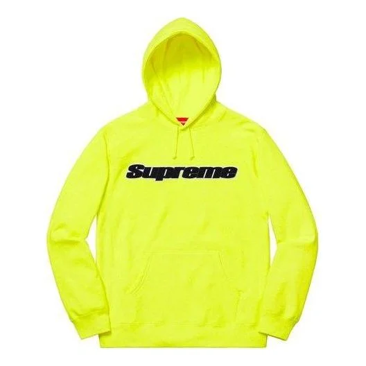 Supreme Chenille Hooded Sweatshirt 'Yellow Black' SUP-SS19-027 - 1