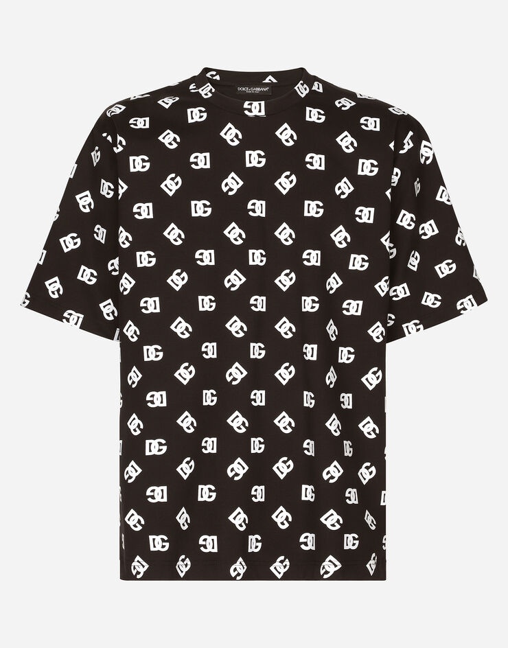 Cotton T-shirt with all-over DG logo print - 1