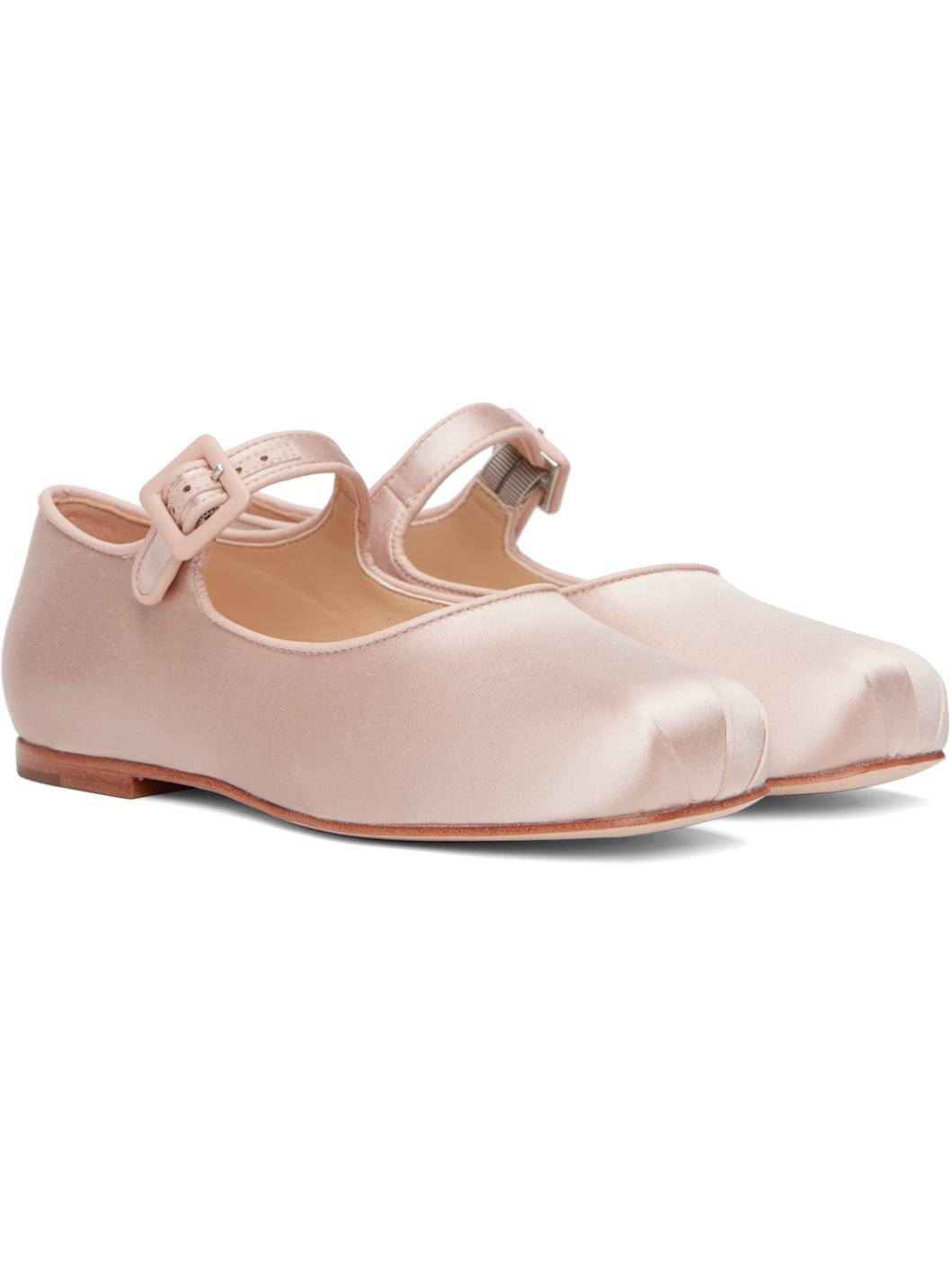 Pink Mary Jane Pointe Ballerina Flats - 4