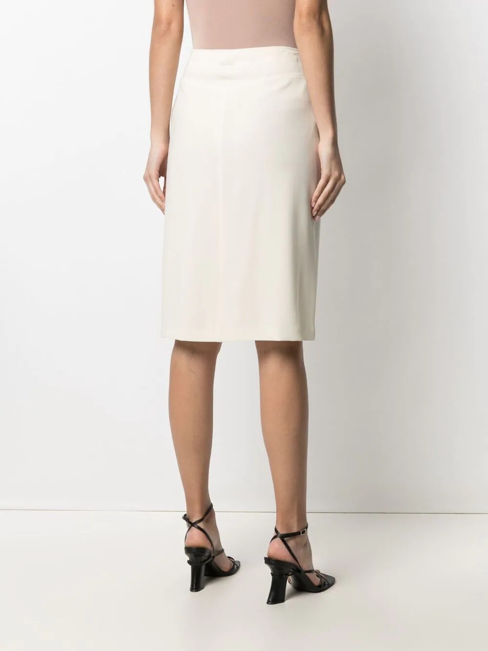 wrap-front midi skirt - 4