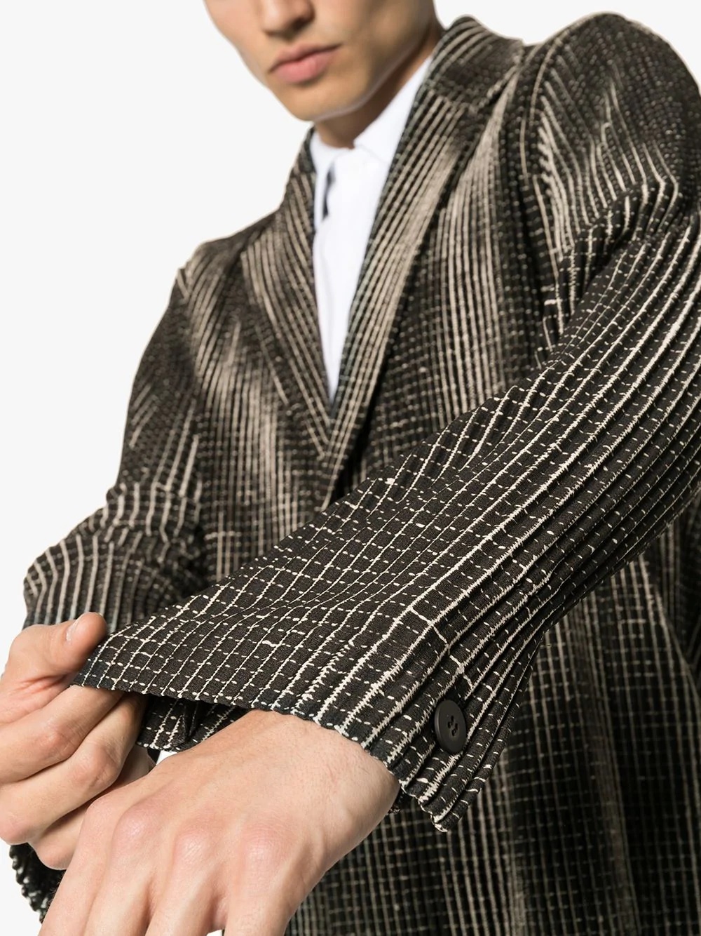 checked single-breasted blazer - 5