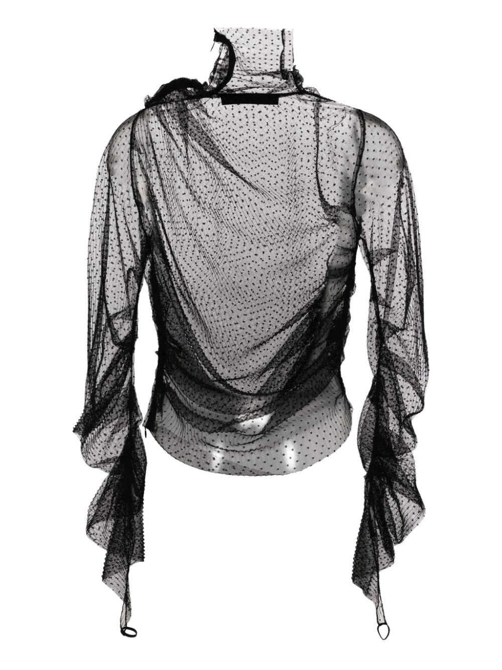 point-d'esprit tulle top - 2
