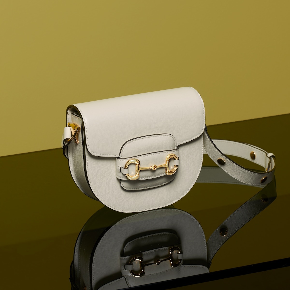 Gucci Horsebit 1955 Mini Rounded Bag in Natural