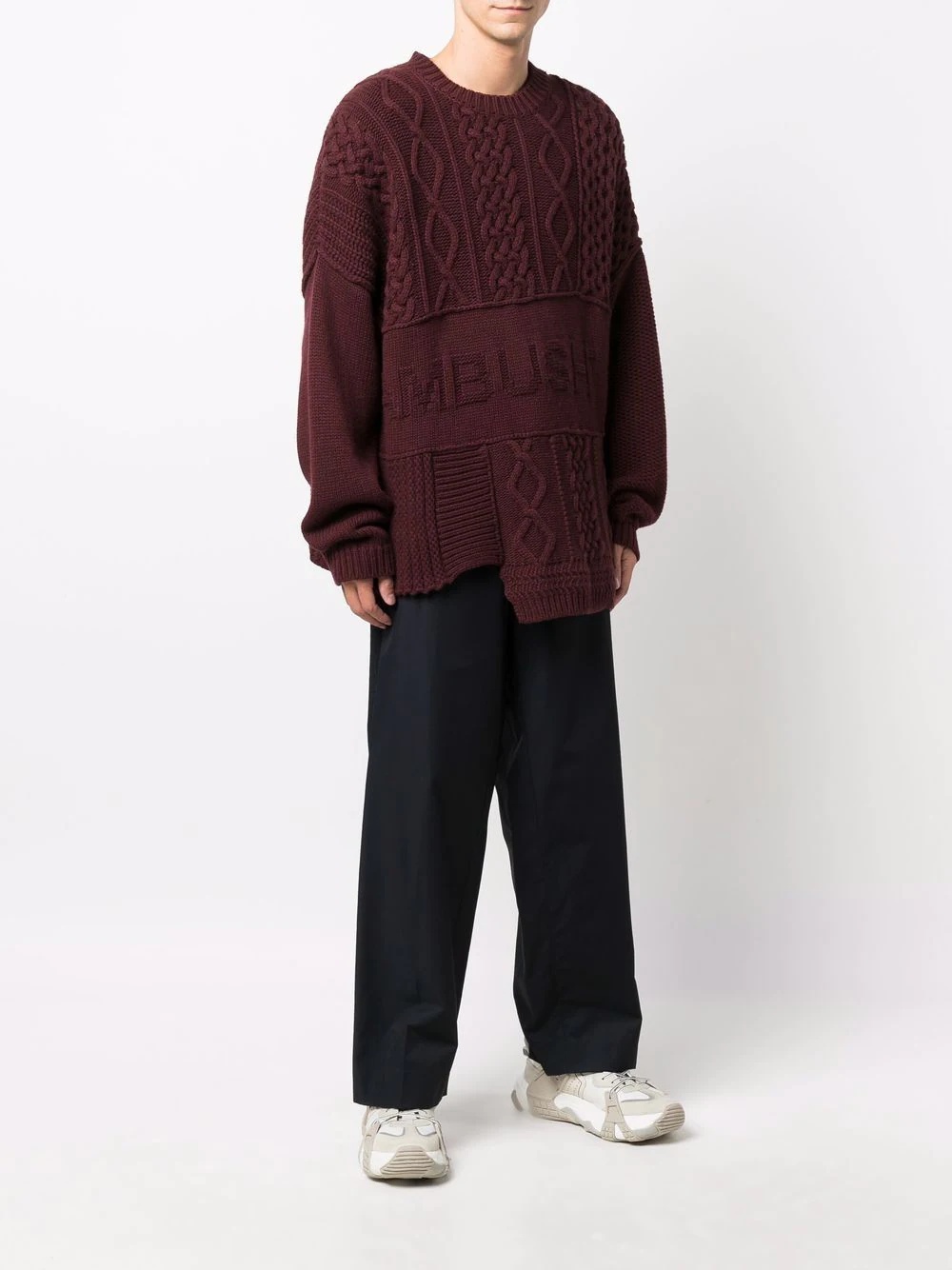 stepped-hem cable-knit jumper - 3