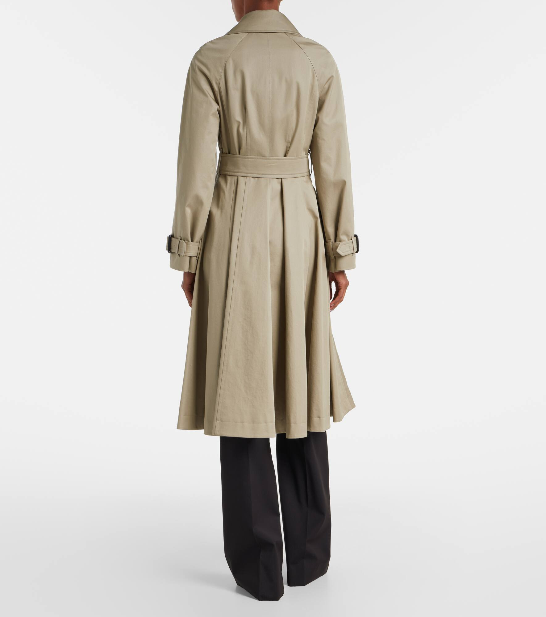 Cotton gabardine trench coat - 3