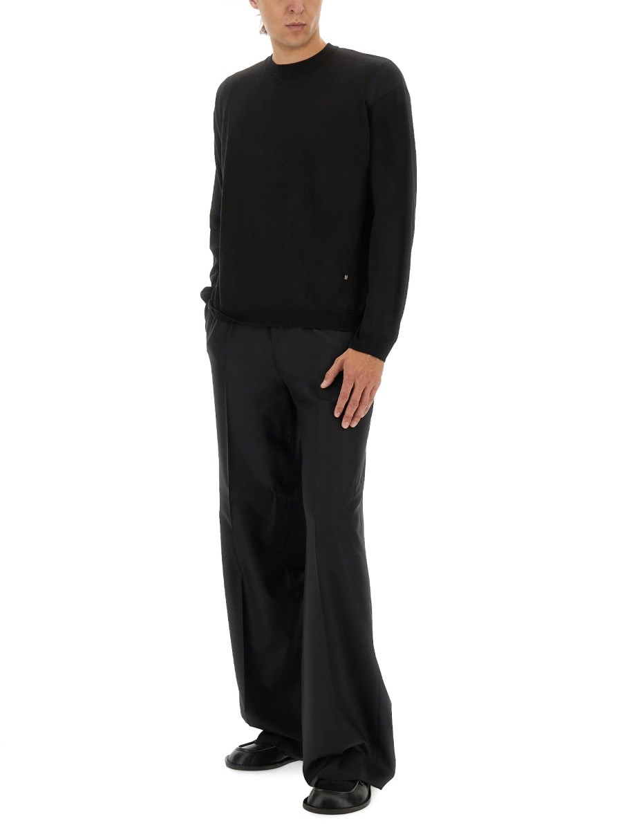 WOOL AND SILK PULLOVER WITH GOLDEN M - 2