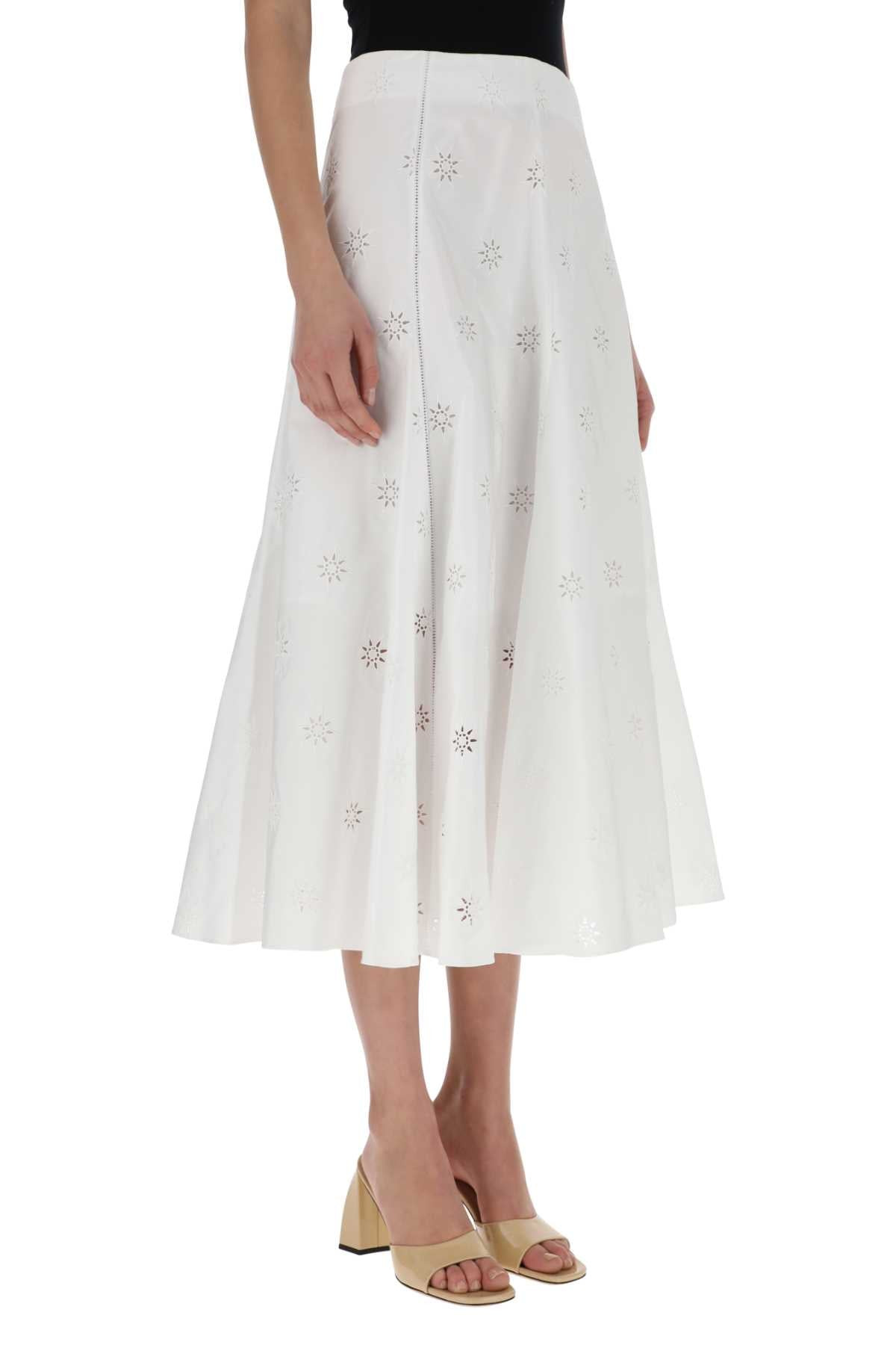 Chloe Women White Poplin Skirt - 3