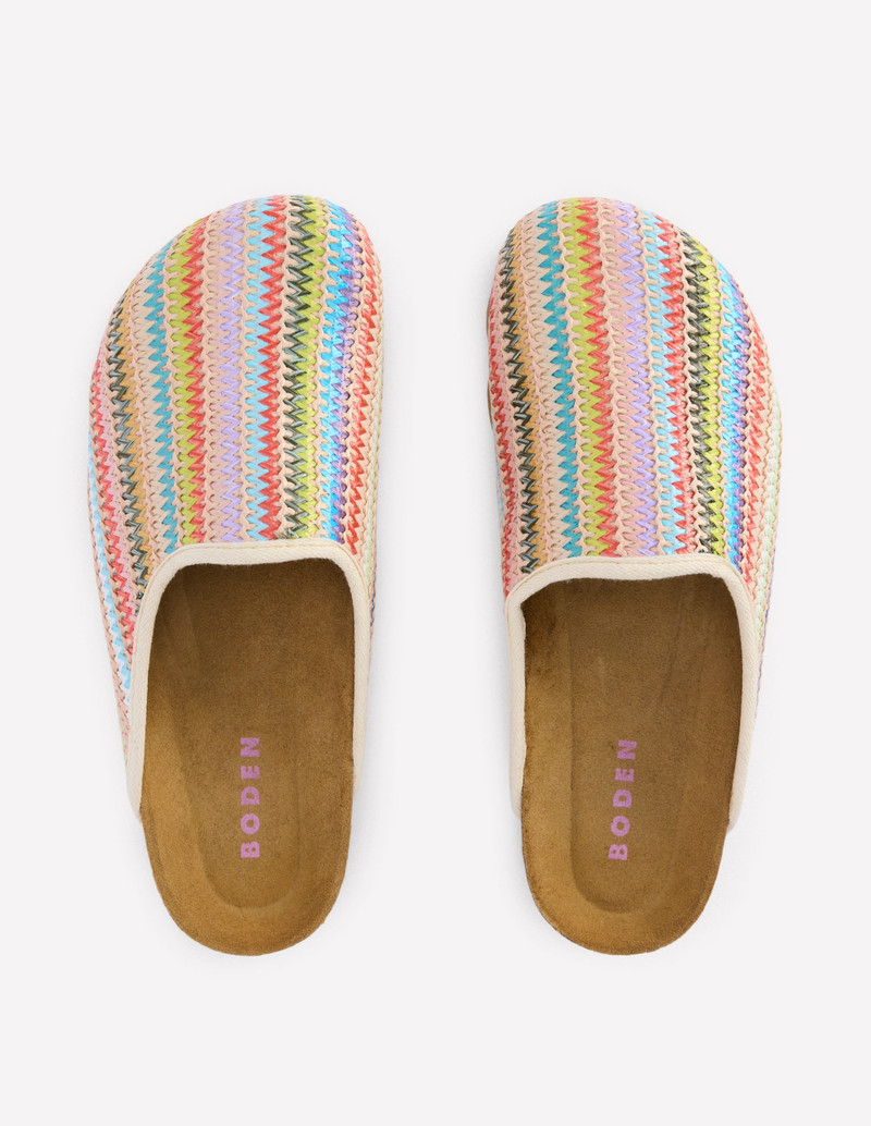 Lyla Colour Block Clogs-Multi Weave 5