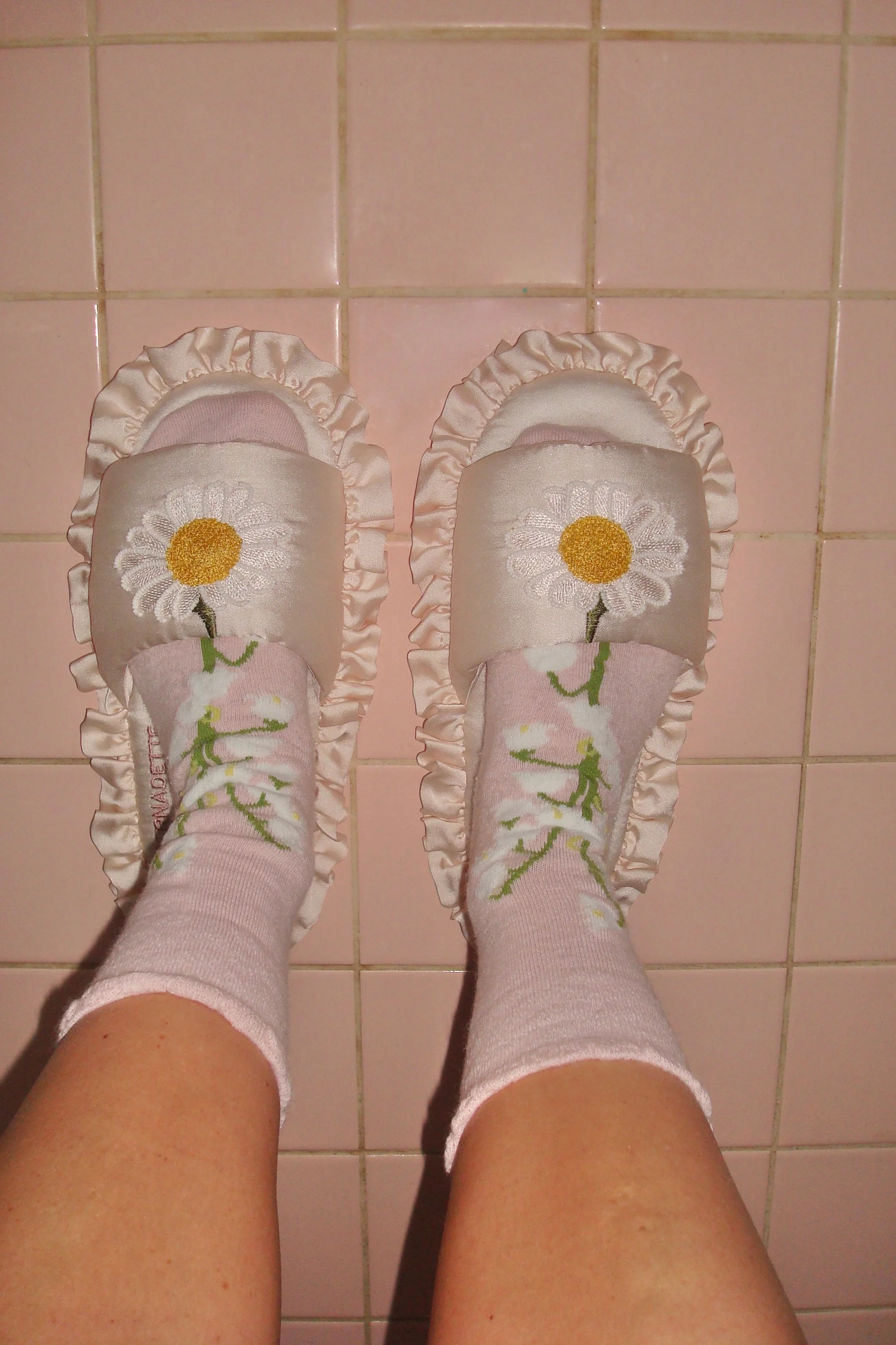 Silk Daisy Slippers - 1