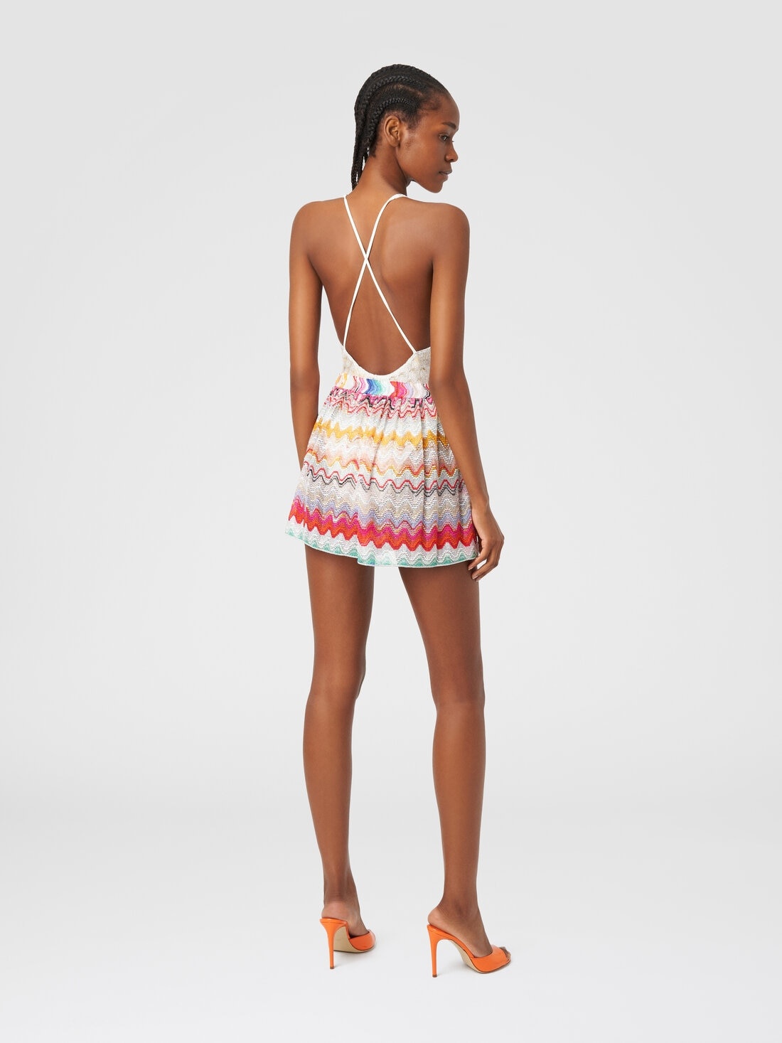 Shorts in perforated viscose blend knit with lurex - 3