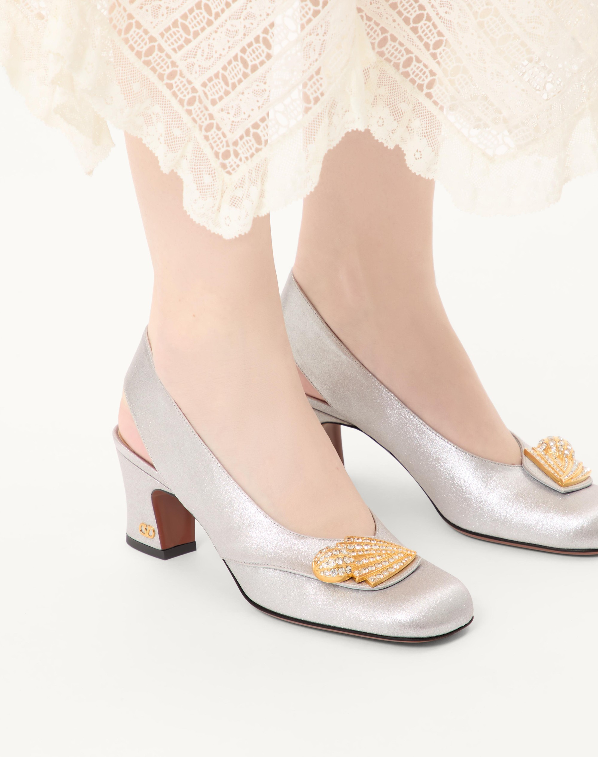ADAMANTINE SLINGBACK PUMPS IN GLITTER FABRIC 60MM - 2