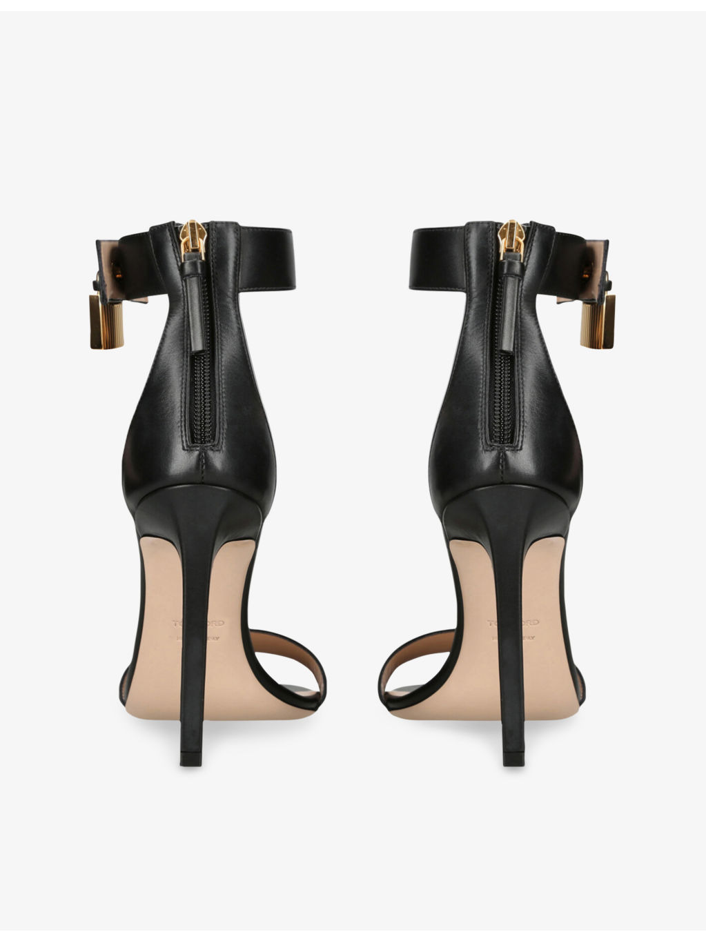 "Padlock Leather Heeled Sandals 4.13""" - 4