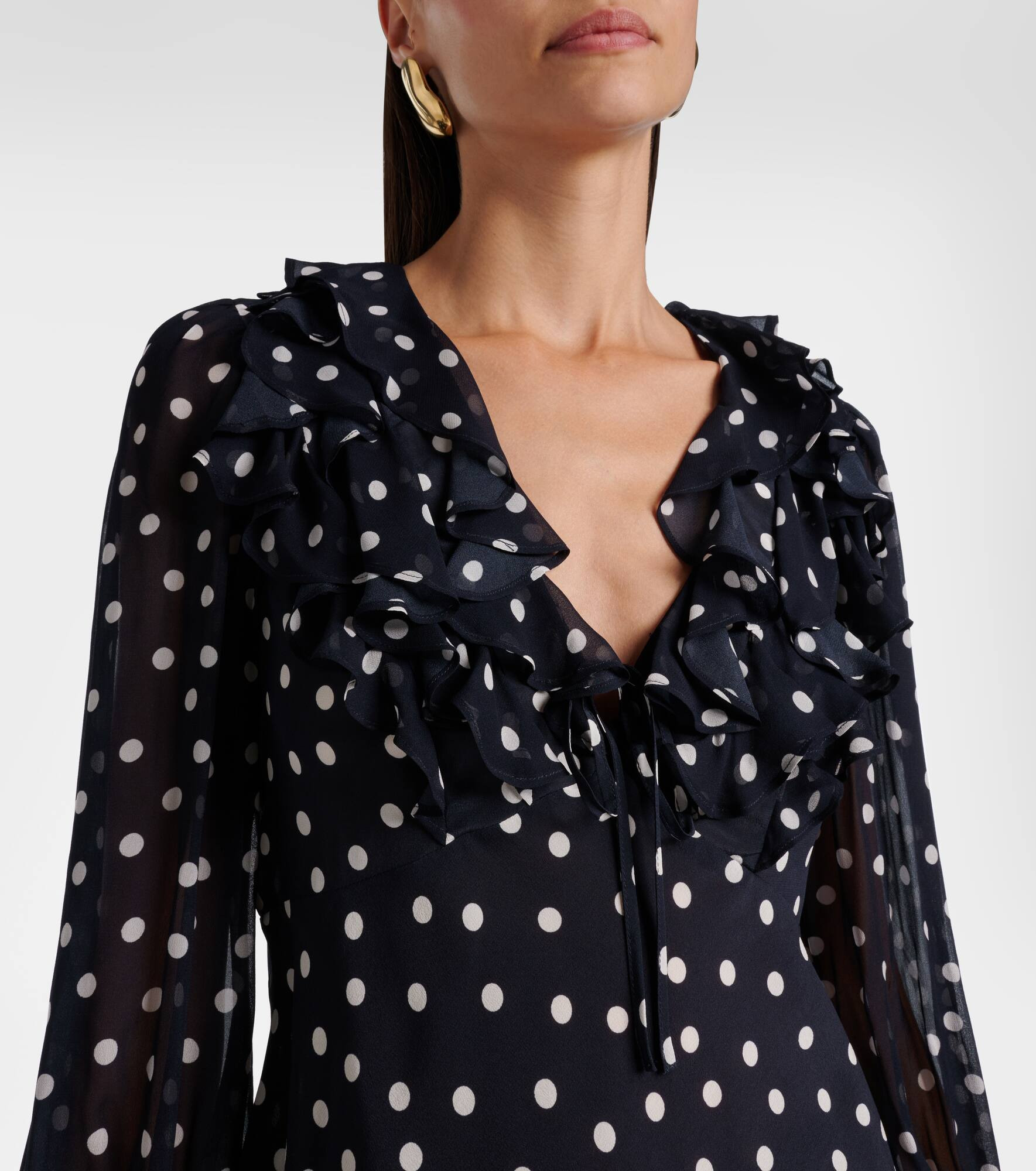 Lasca polka-dot silk top - 4