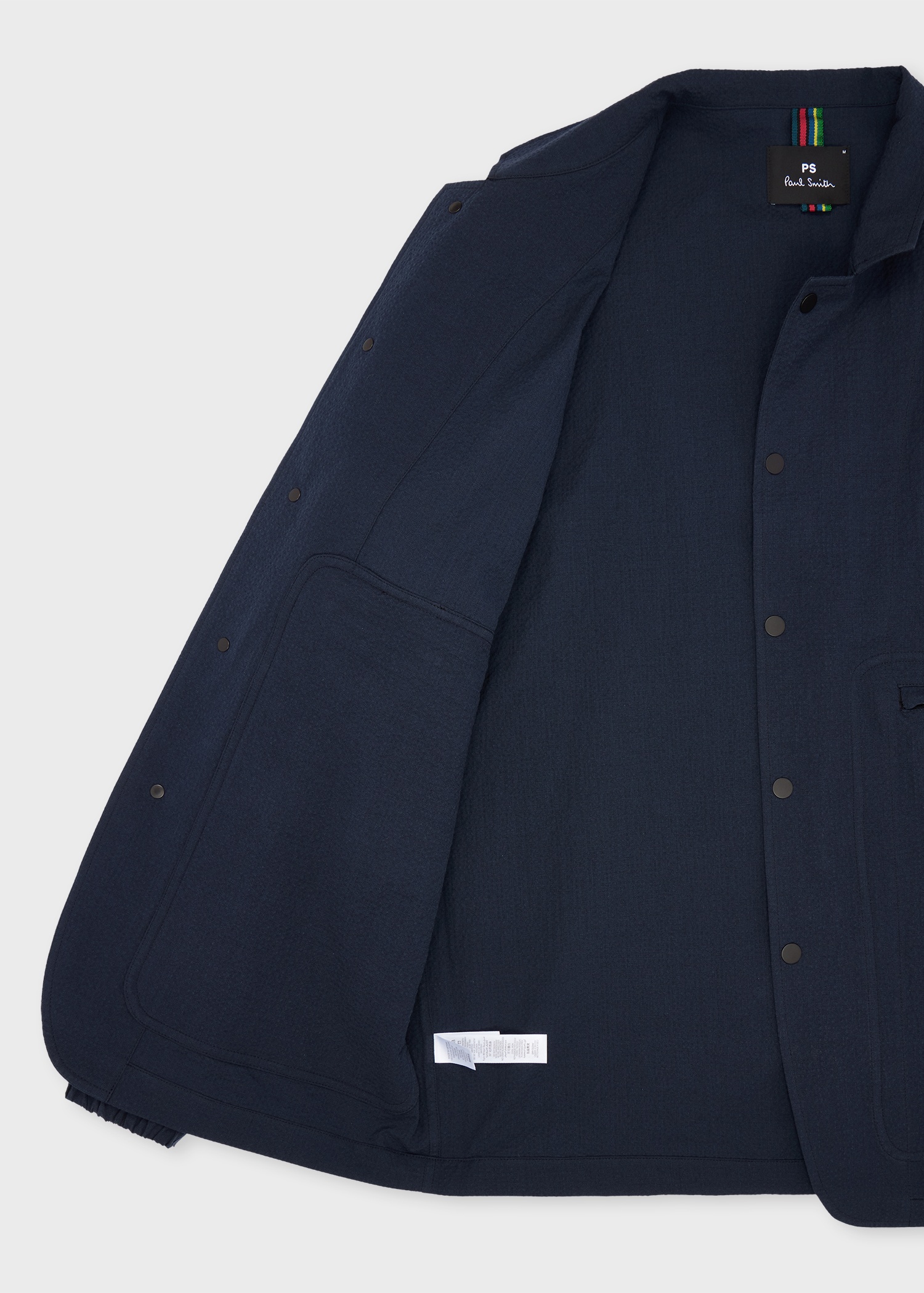 Navy Stretch-Cotton Seersucker Jacket - 4