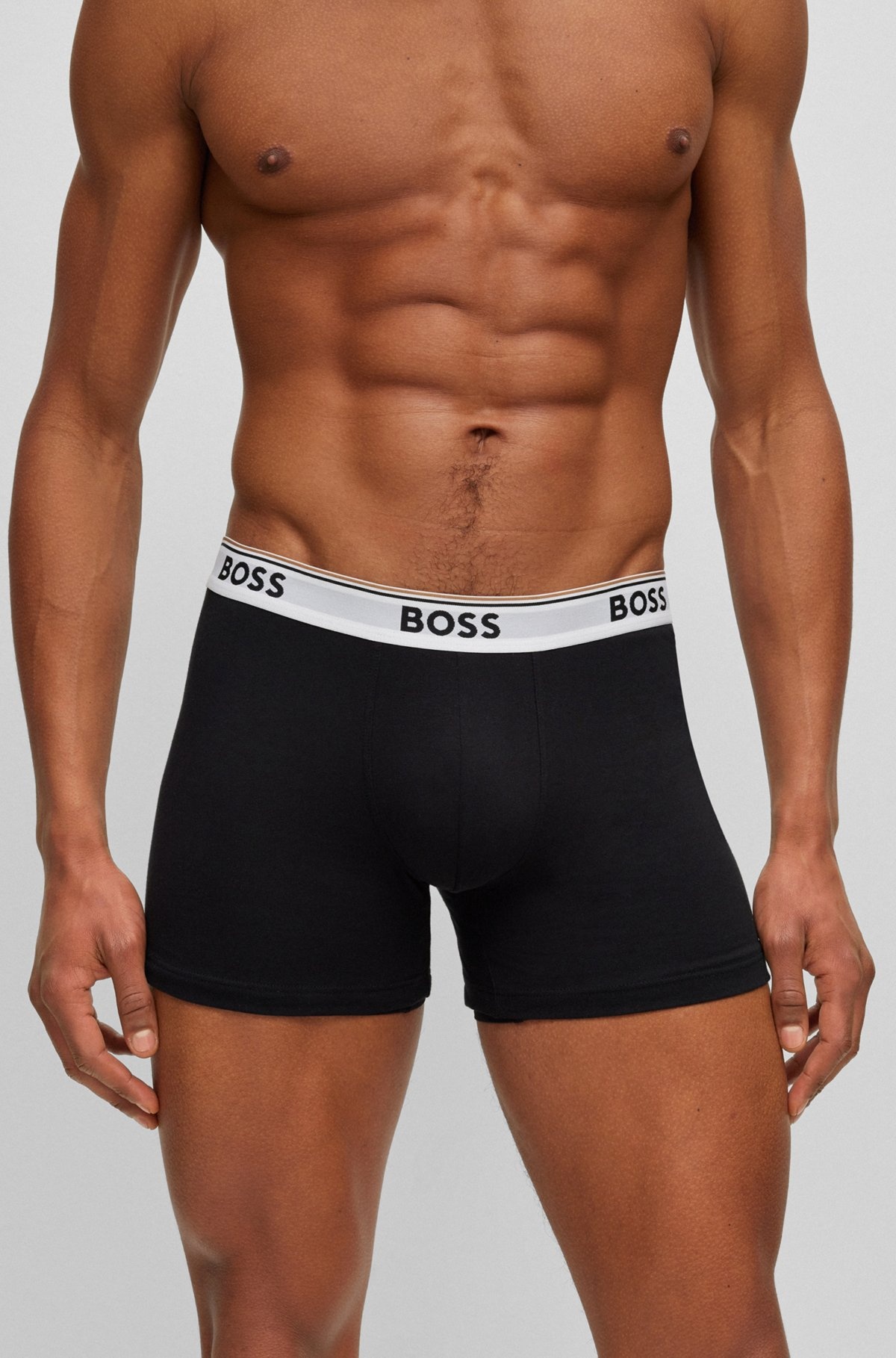 THREE-PACK OF STRETCH-COTTON BOXER BRIEFS WITH LOGOS - 4