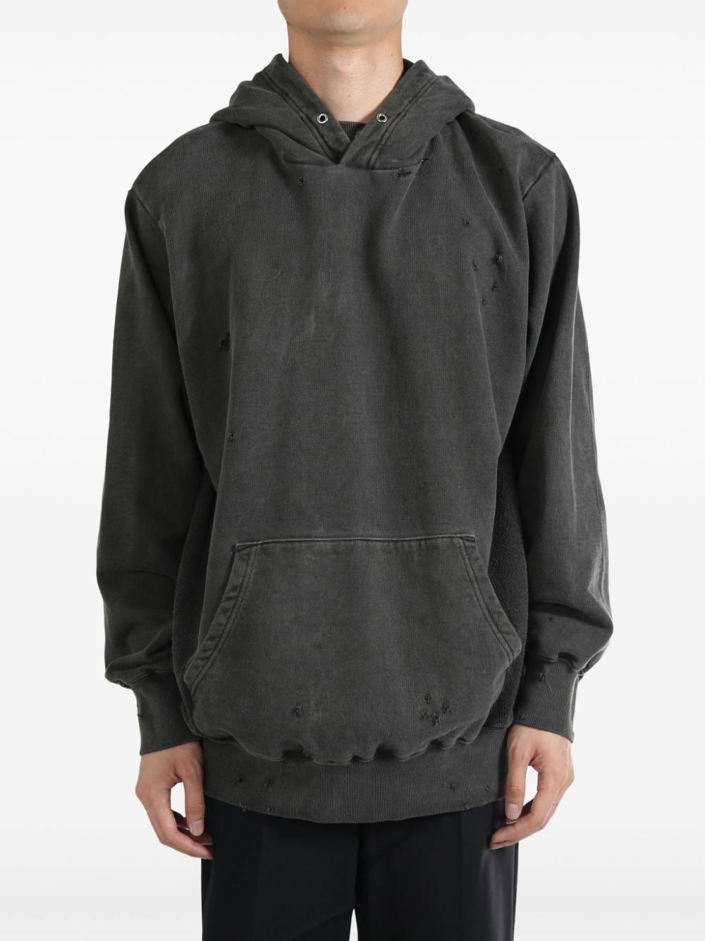 distressed-effect hoodie - 1