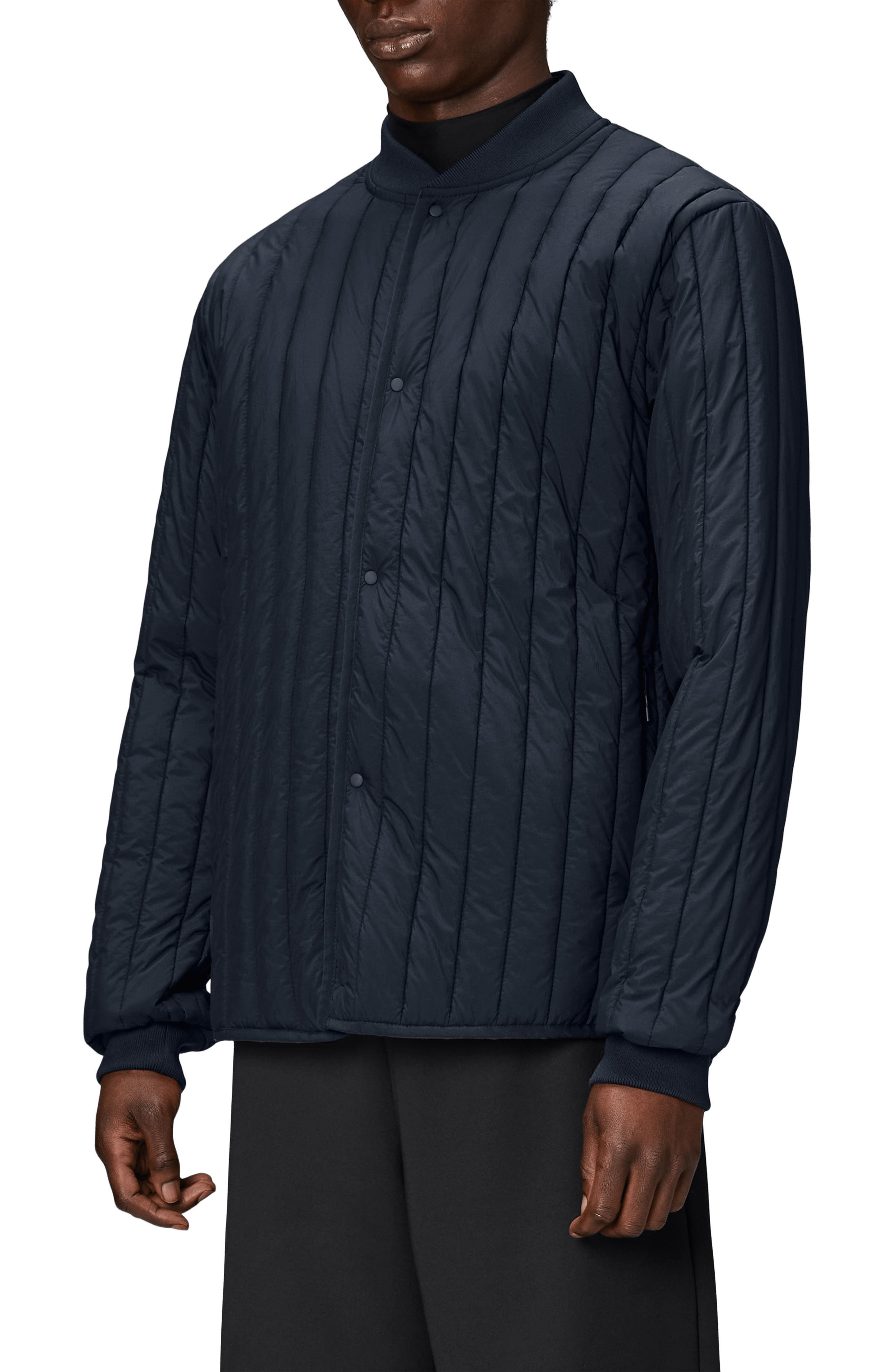 Rains Banja Water Repellent Bomber Liner Jacket in Navy at Nordstrom - 3