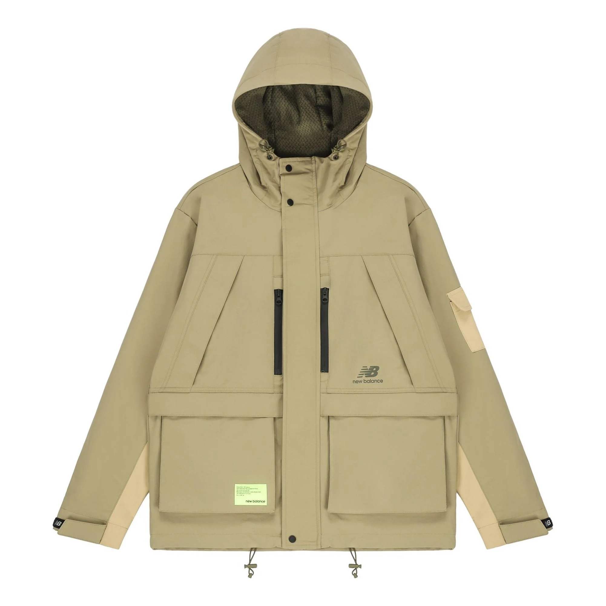 New Balance Men's New Balance Multiple Pockets Woven Hooded Jacket Khaki AMJ21356-TCO - 1