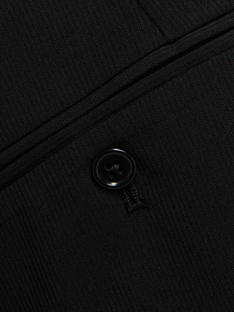 Men's Flat Front Wool Trousers - Black 7