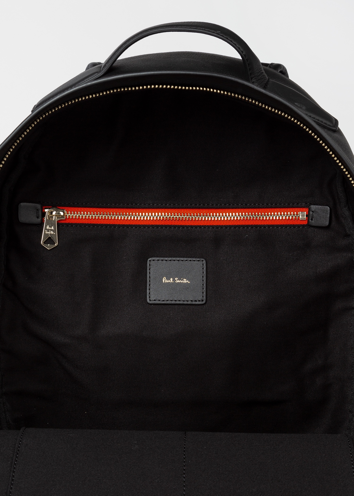 Black Leather 'Signature Stripe' Backpack - 4