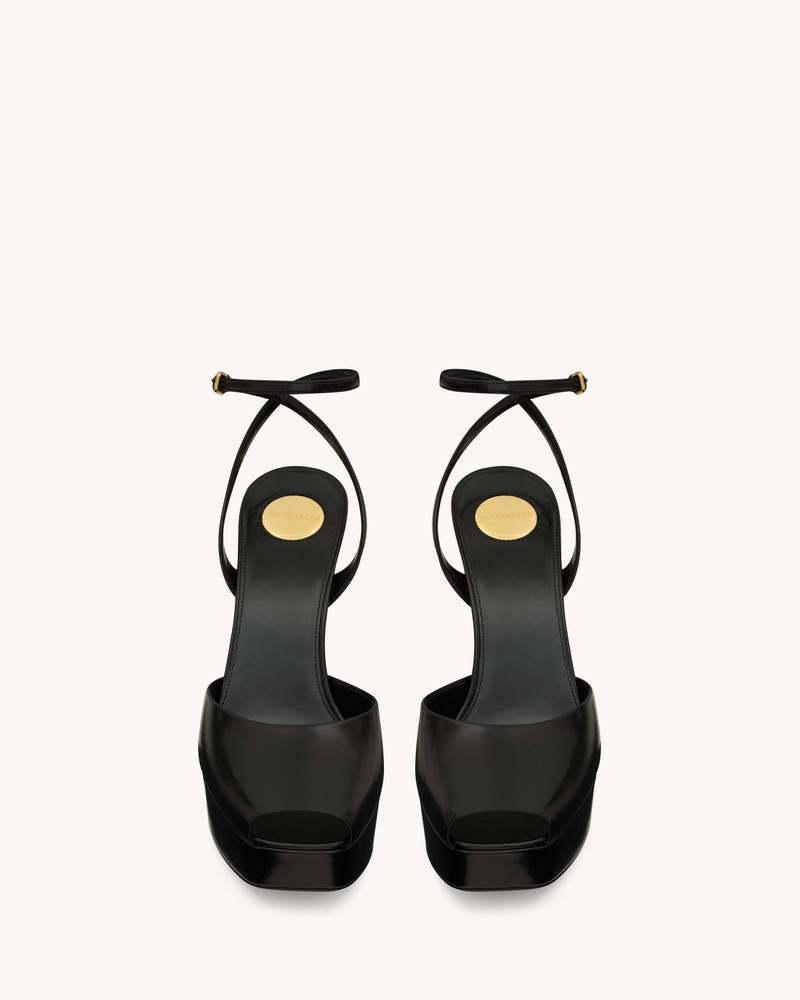 SAINT LAURENT LA SCANDALE PLATFORM SANDALS IN SMOOTH LEATHER outlook