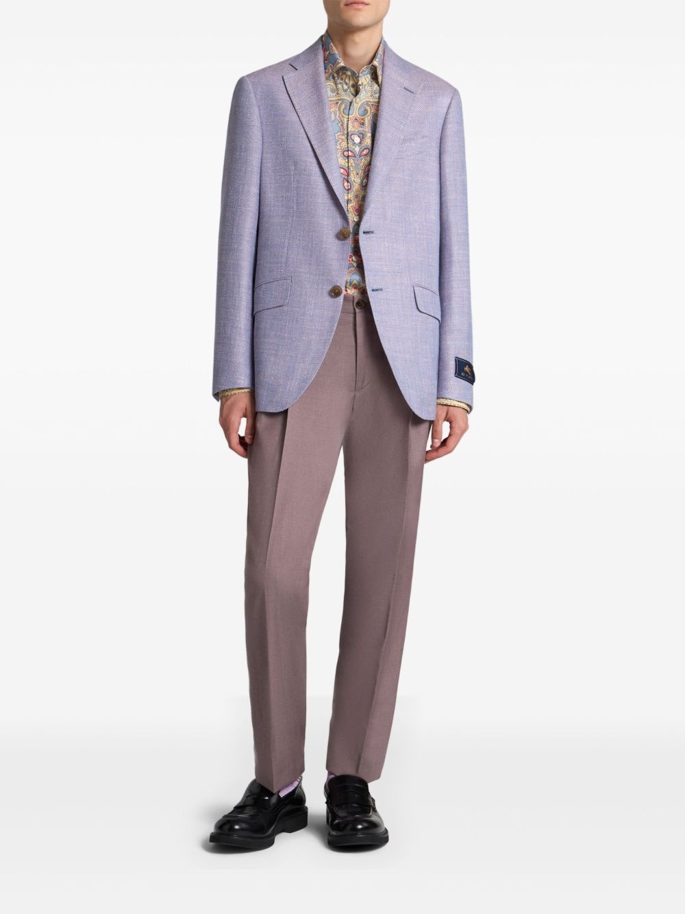 herringbone pattern blazer - 2