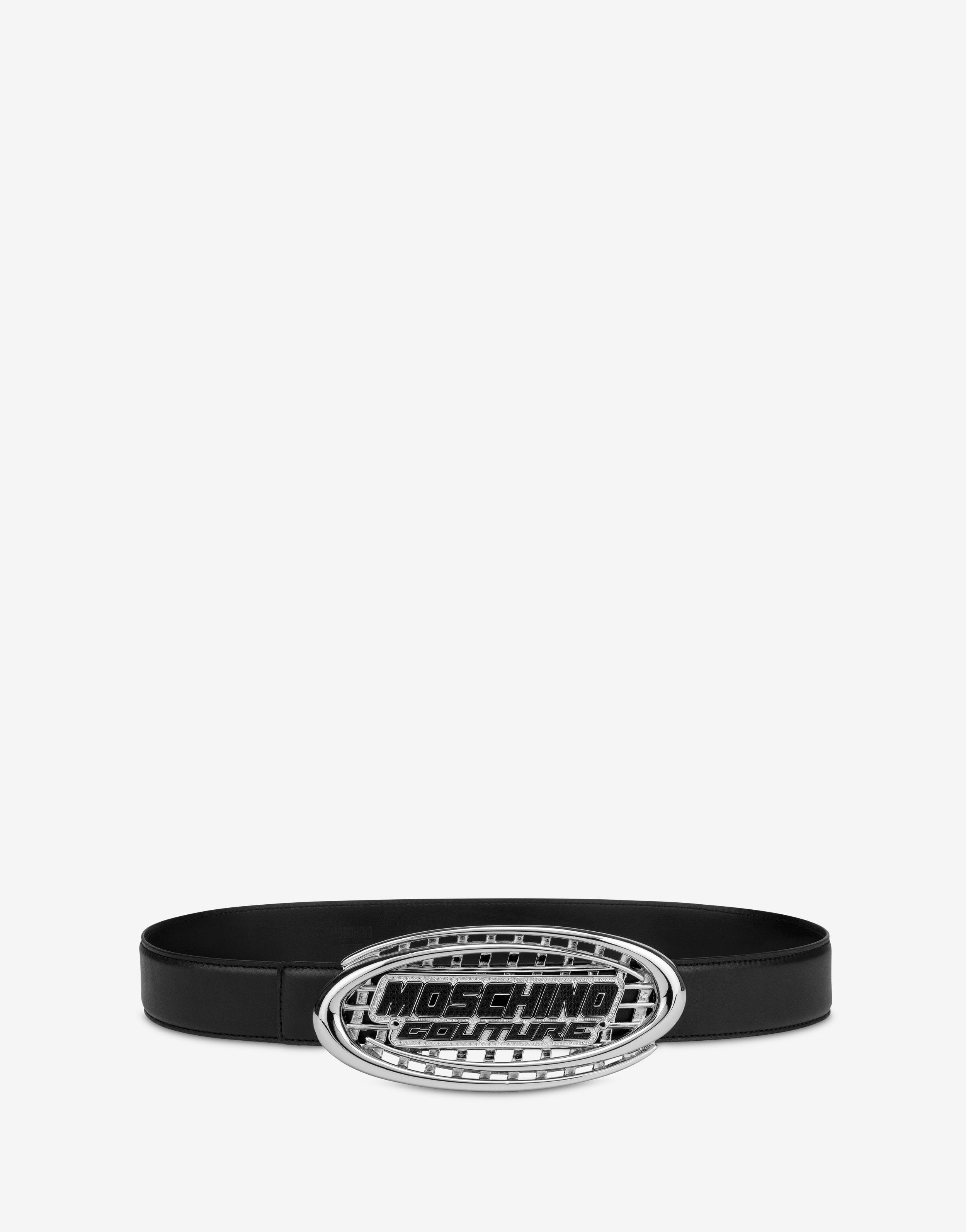 LOGO BUCKLE CALFSKIN BELT - 1