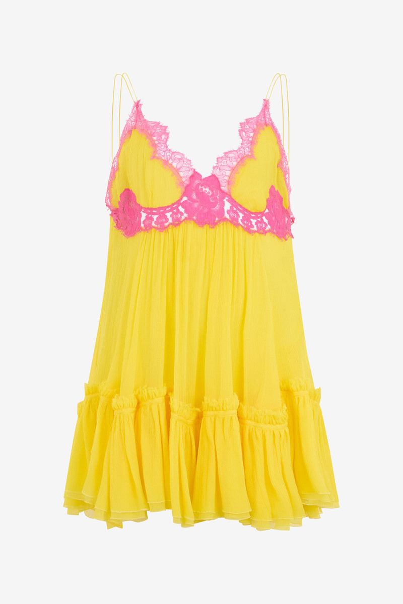 Chiffon Dress with Lace Detail 1