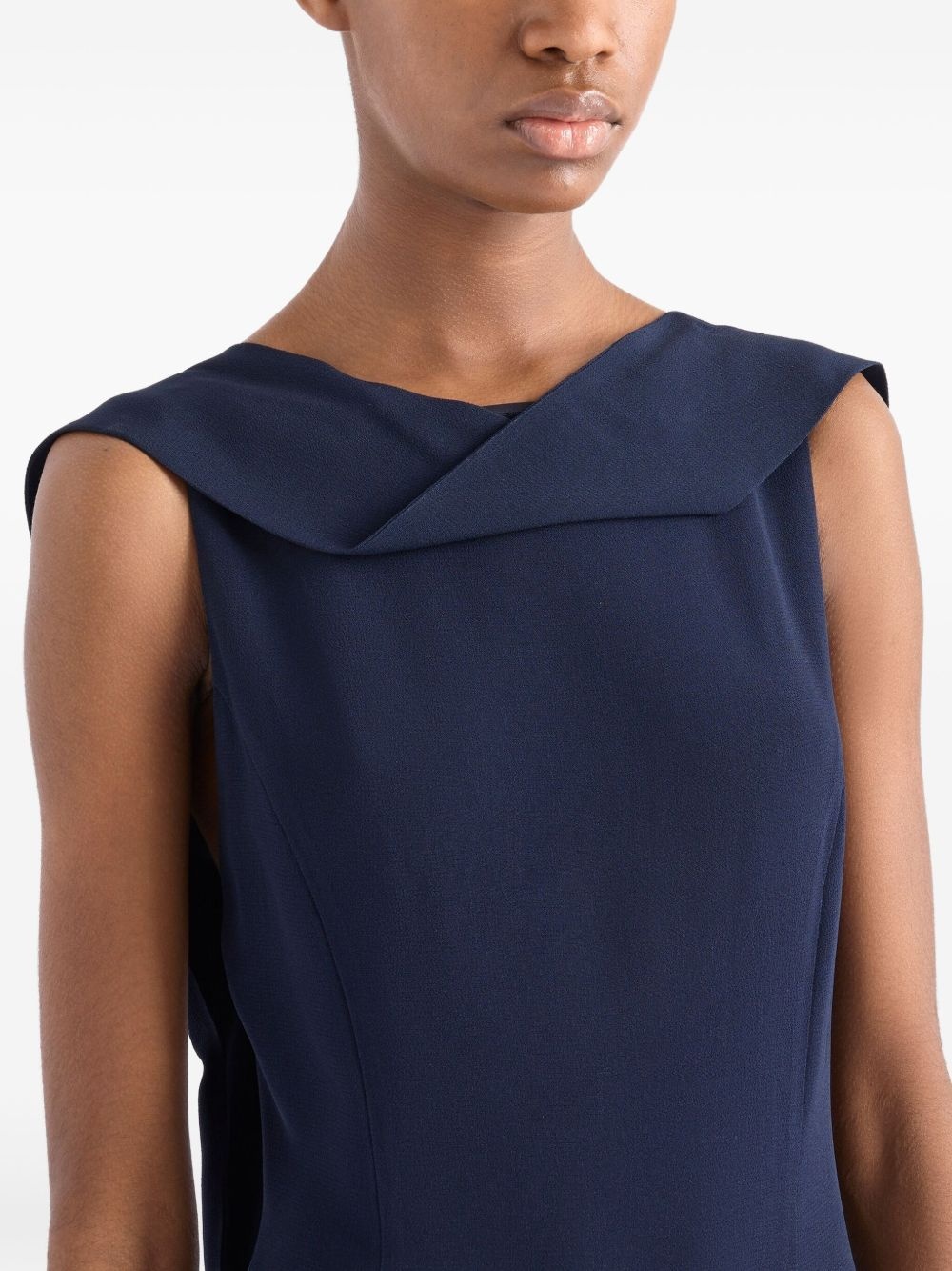 asymmetric satin midi dress - 6